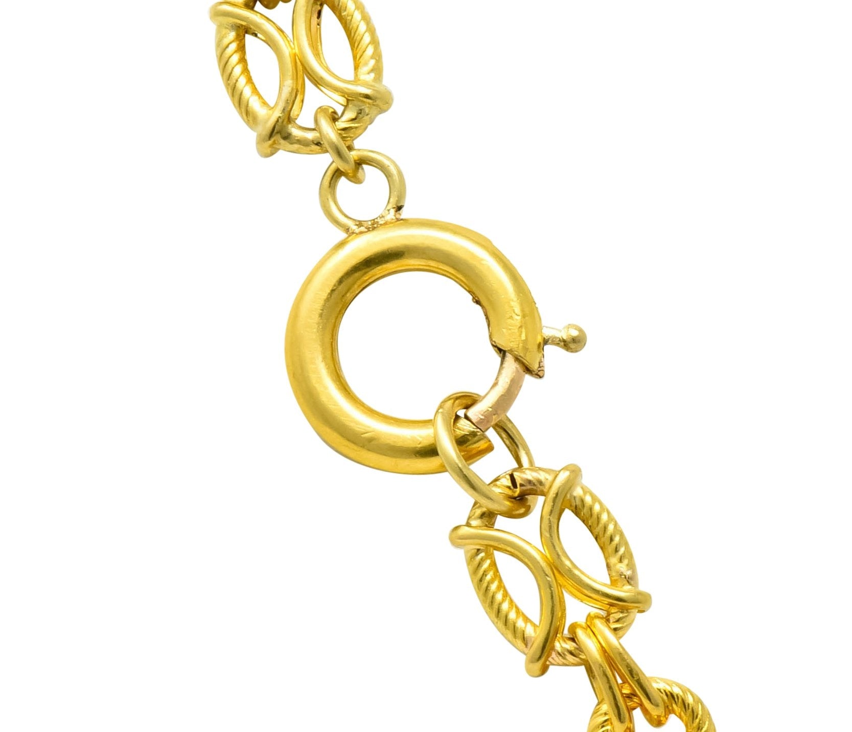 French Victorian 18 Karat Gold 53 Inch Long Chain Necklace - Wilson's Estate Jewelry