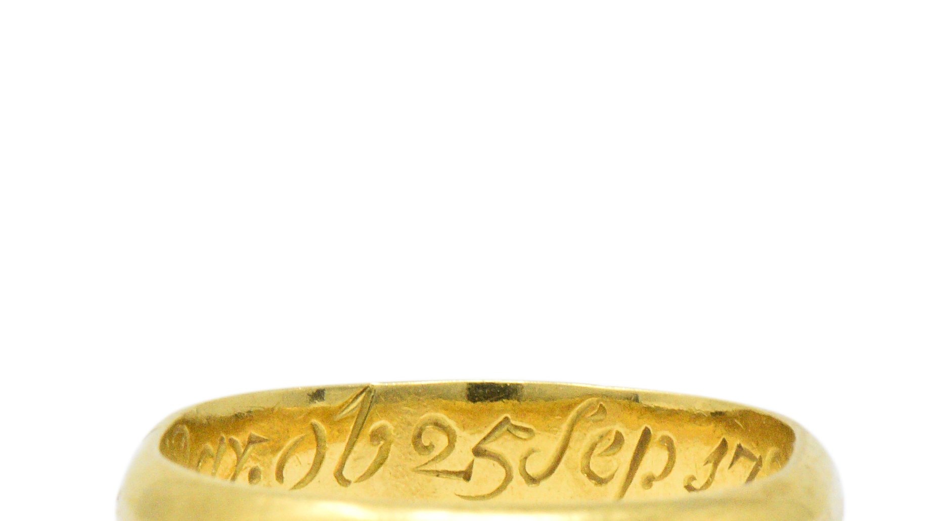 Georgian 22 Karat Gold Memento Mori Skull Unisex Band Ring Wilson's Estate Jewelry