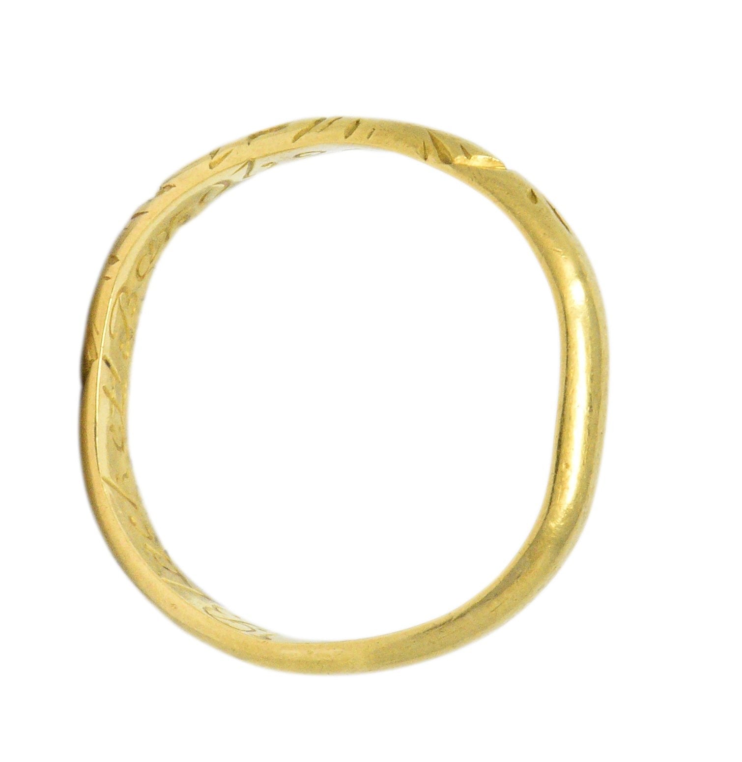 Georgian 22 Karat Gold Memento Mori Skull Unisex Band Ring Wilson's Estate Jewelry