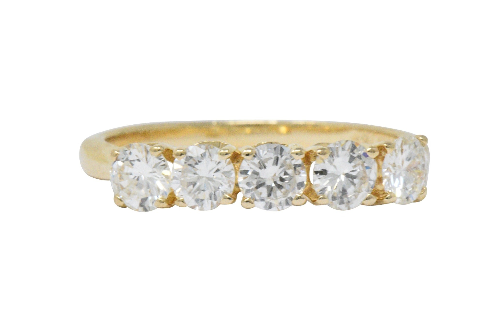 IBG Contemporary 1.10 CTW Diamond 14 Karat Gold 5 Stone Ring Wilson's Estate Jewelry