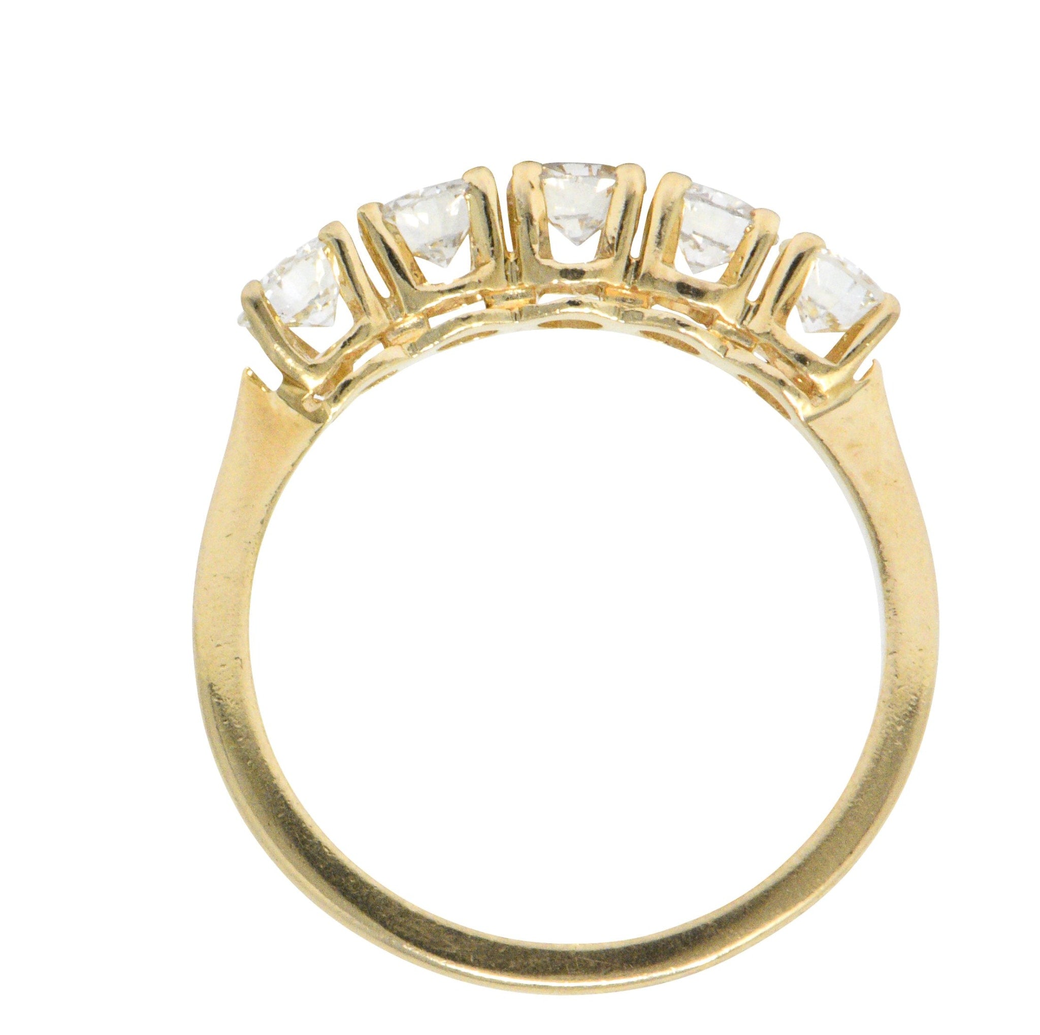 IBG Contemporary 1.10 CTW Diamond 14 Karat Gold 5 Stone Ring Wilson's Estate Jewelry