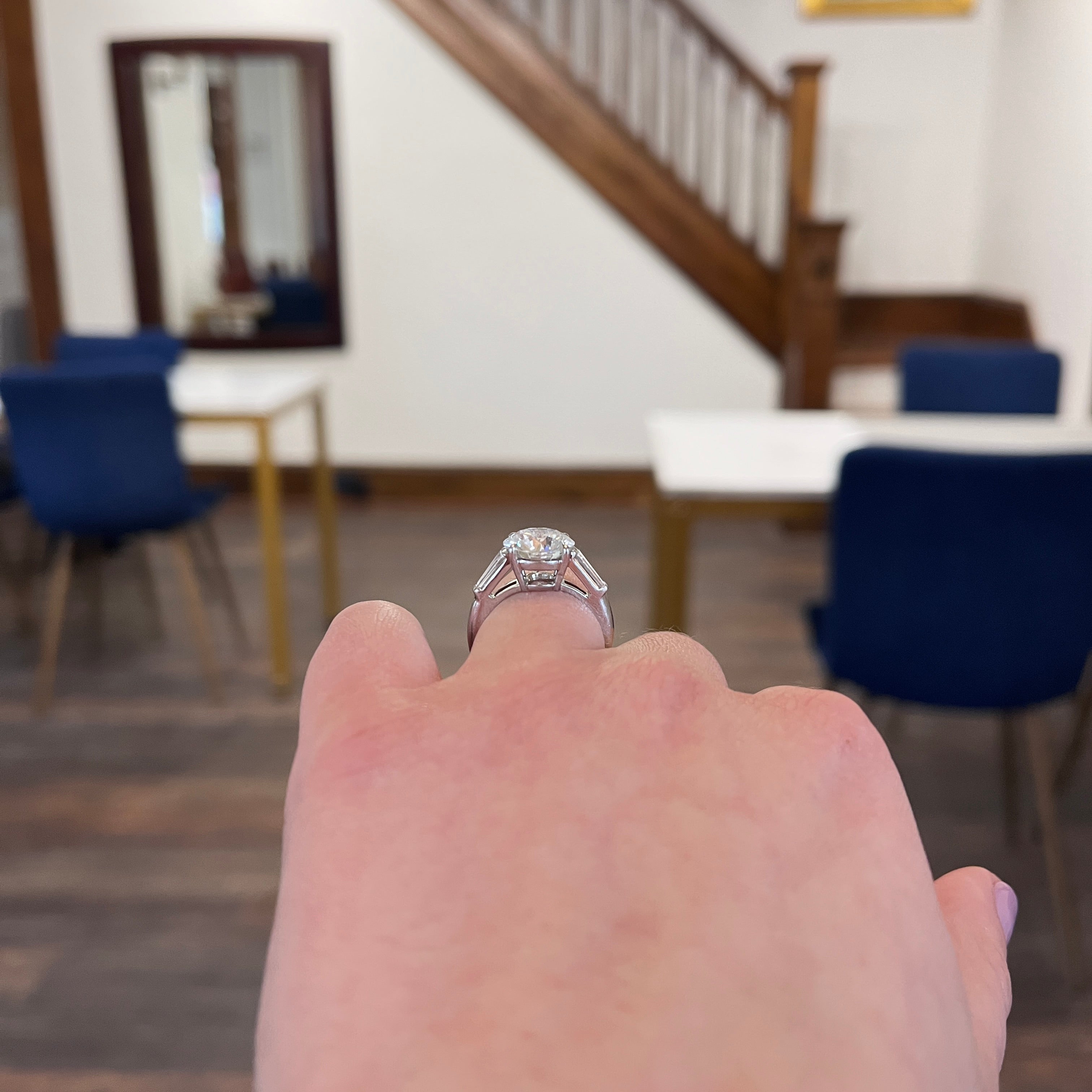 Exceptional Tiffany & Co. 3.82 CTW Round Brilliant Diamond Platinum Engagement Ring Wilson's Estate Jewelry