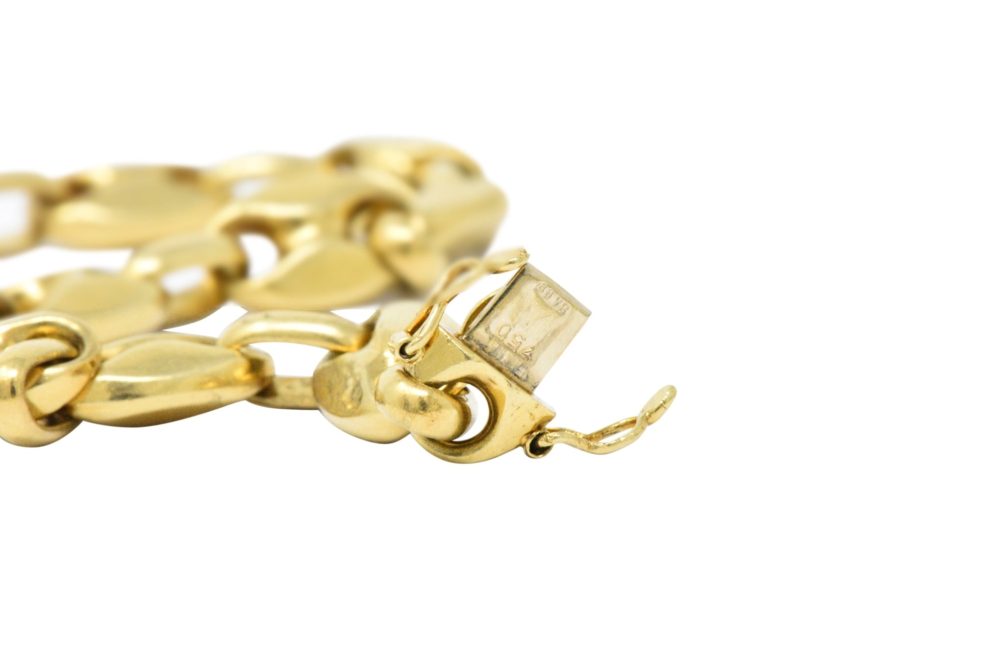 Italian 18K Gold Contemporary Unisex Anchor Link Necklace Wilson's Estate Jewelry