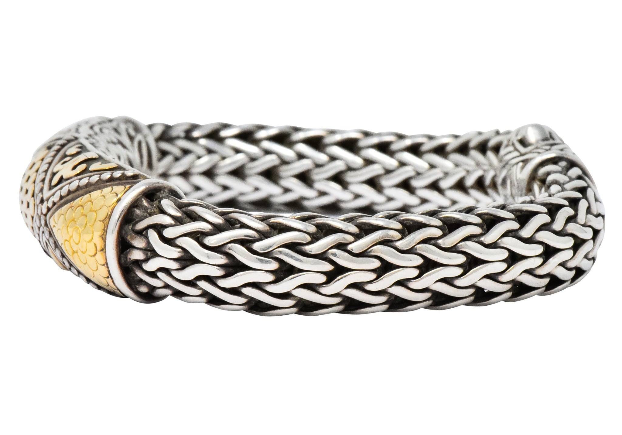 John Hardy Vintage Sterling Silver 18 Karat Gold Unisex Bracelet - Wilson's Estate Jewelry