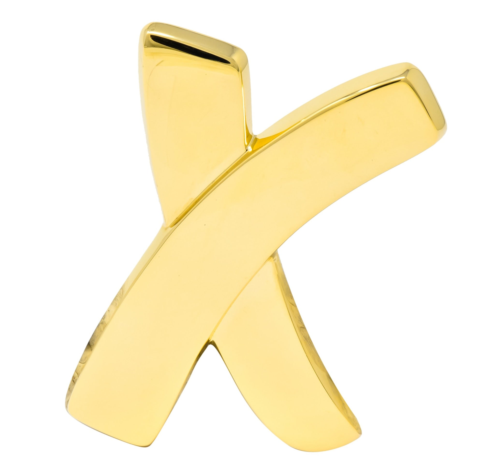 Large 1980's Paloma Picasso Tiffany & Co. 18 Karat Gold Graffiti X Brooch - Wilson's Estate Jewelry