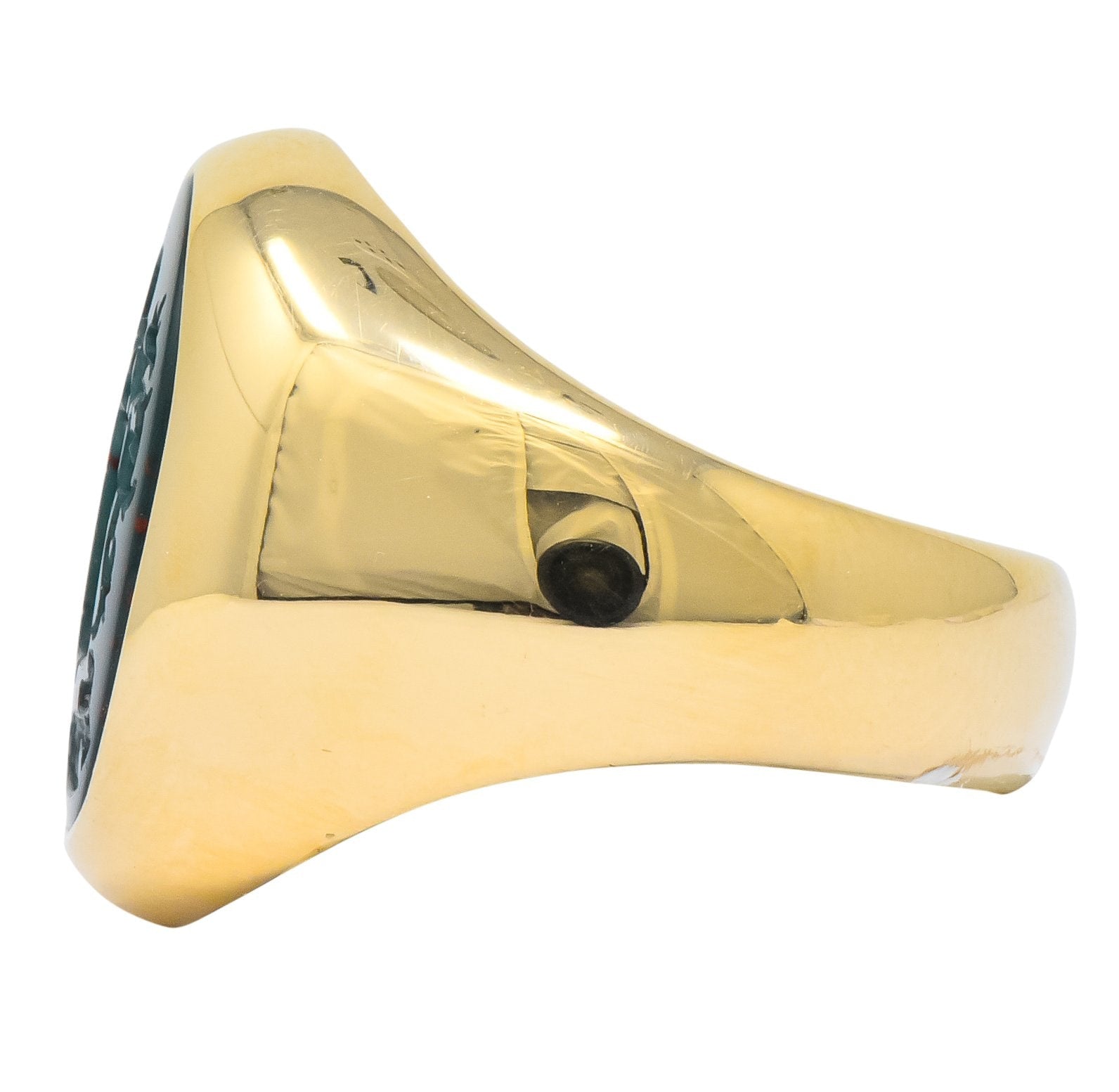 Larter & Sons Art Deco Intaglio Bloodstone 14 Karat Gold Unisex Signet Ring - Wilson's Estate Jewelry