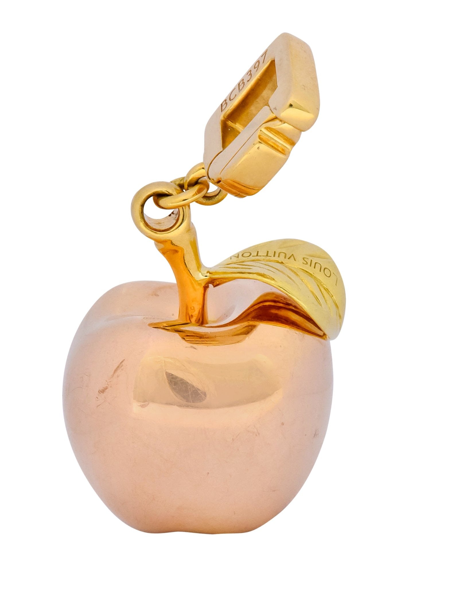 Louis Vuitton French 18 Karat Tri-Color Gold Apple Charm Pendant - Wilson's Estate Jewelry