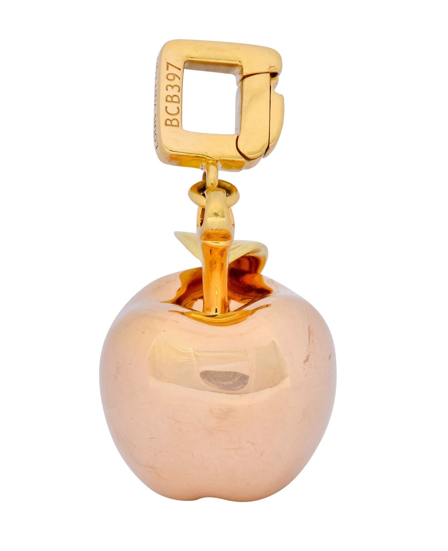 Louis Vuitton French 18 Karat Tri-Color Gold Apple Charm Pendant - Wilson's Estate Jewelry