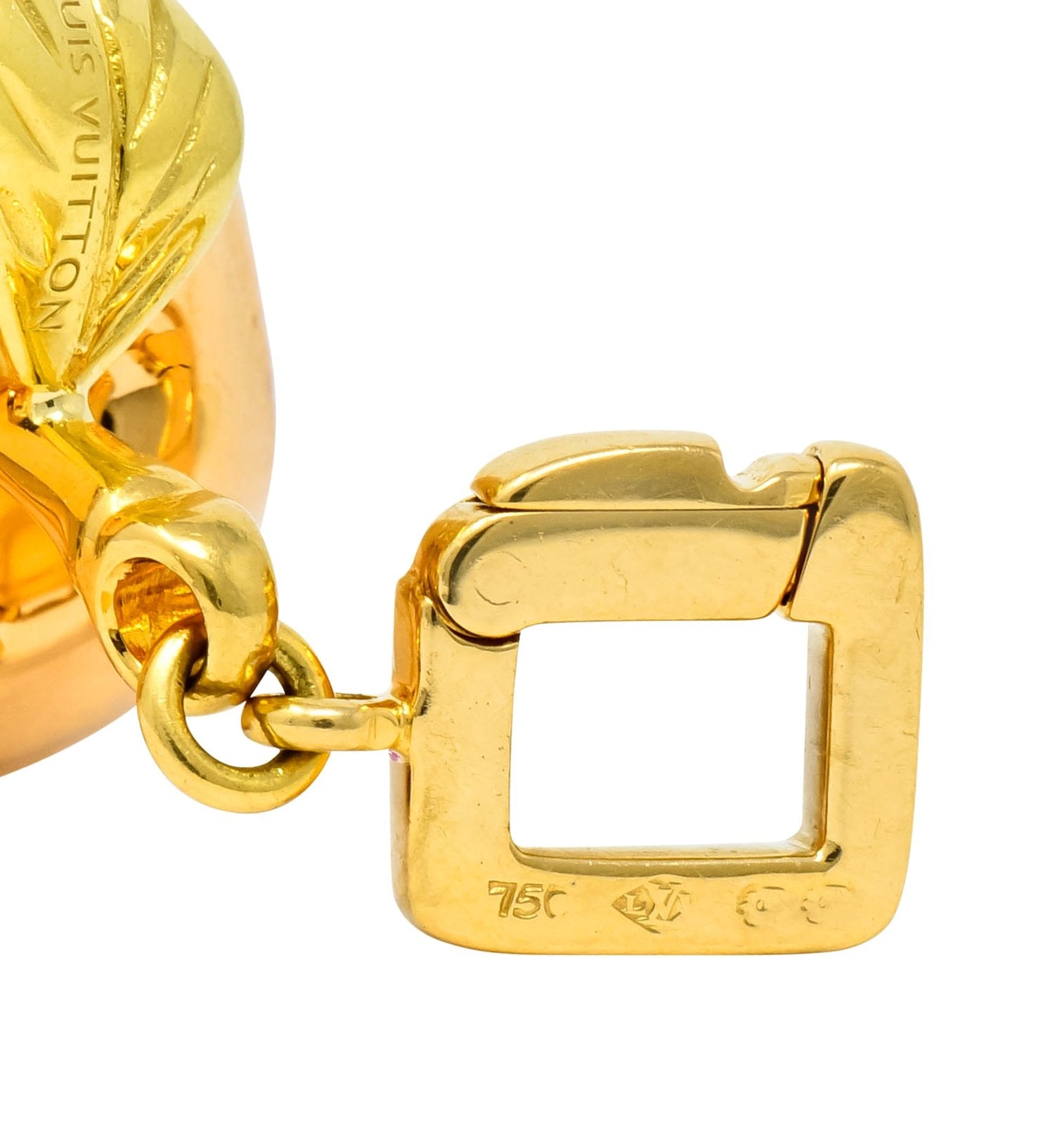 Louis Vuitton French 18 Karat Tri-Color Gold Apple Charm Pendant - Wilson's Estate Jewelry