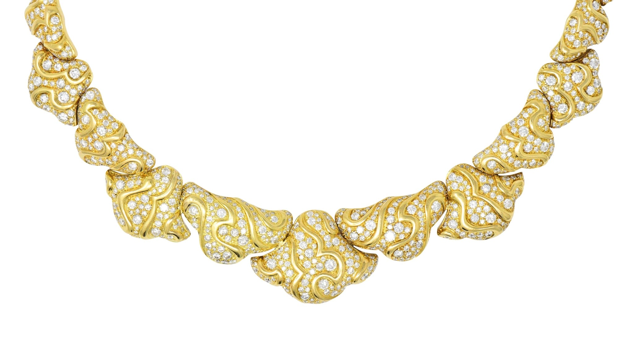 Marina B. 'Bulgari' 17.00 CTW Diamond 18 Karat Gold Necklace Wilson's Estate Jewelry