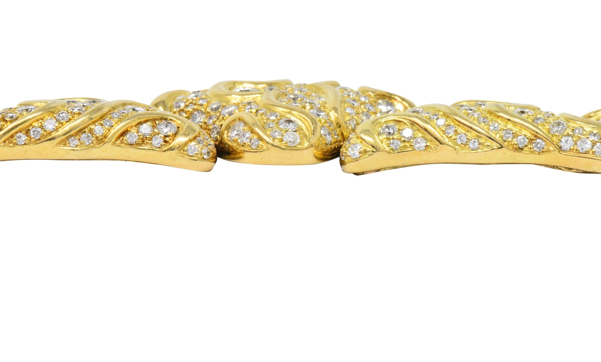 Marina B. 'Bulgari' 17.00 CTW Diamond 18 Karat Gold Necklace Wilson's Estate Jewelry