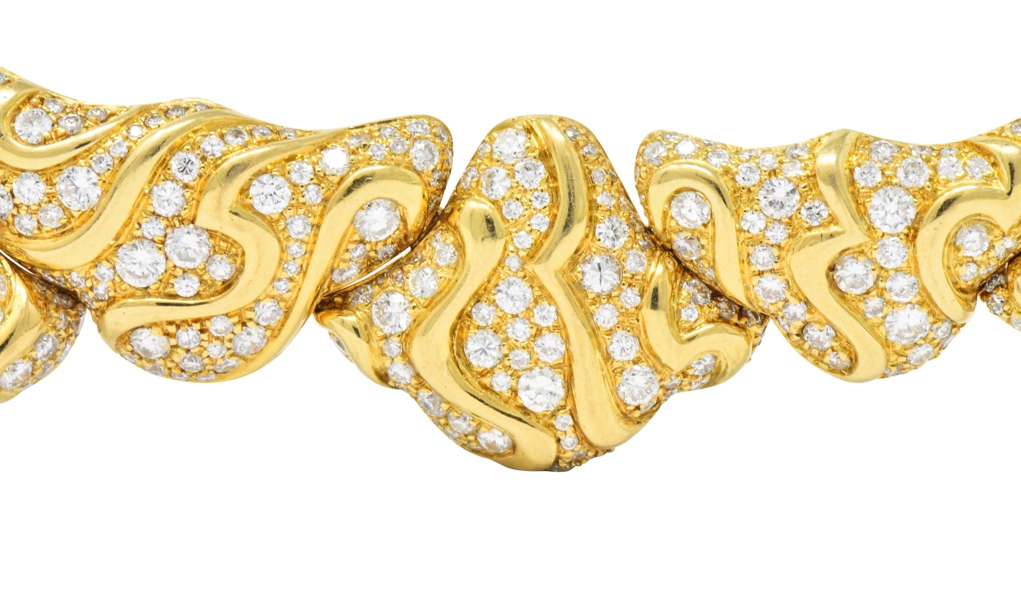 Marina B. 'Bulgari' 17.00 CTW Diamond 18 Karat Gold Necklace Wilson's Estate Jewelry