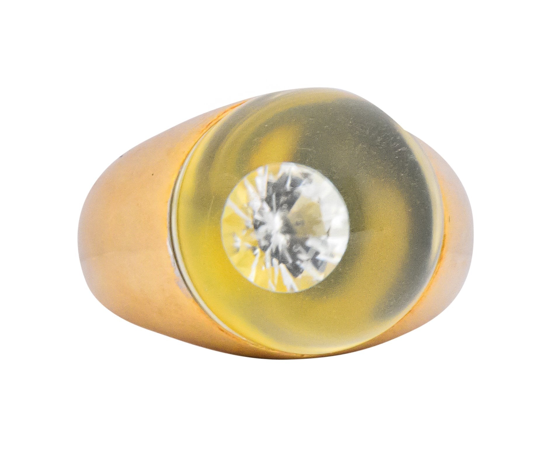 Mauboussin Paris Diamond Rock Crystal 18 Karat Gold Ring - Wilson's Estate Jewelry
