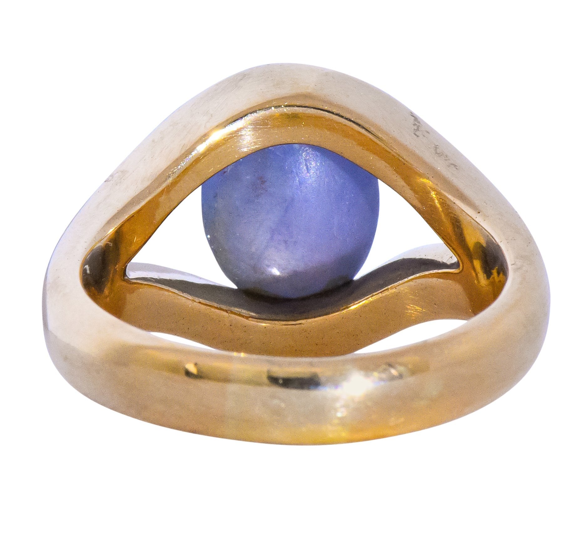 Men's Vintage 6.00 CTW Star Sapphire 18 Karat Gold Ring Wilson's Estate Jewelry