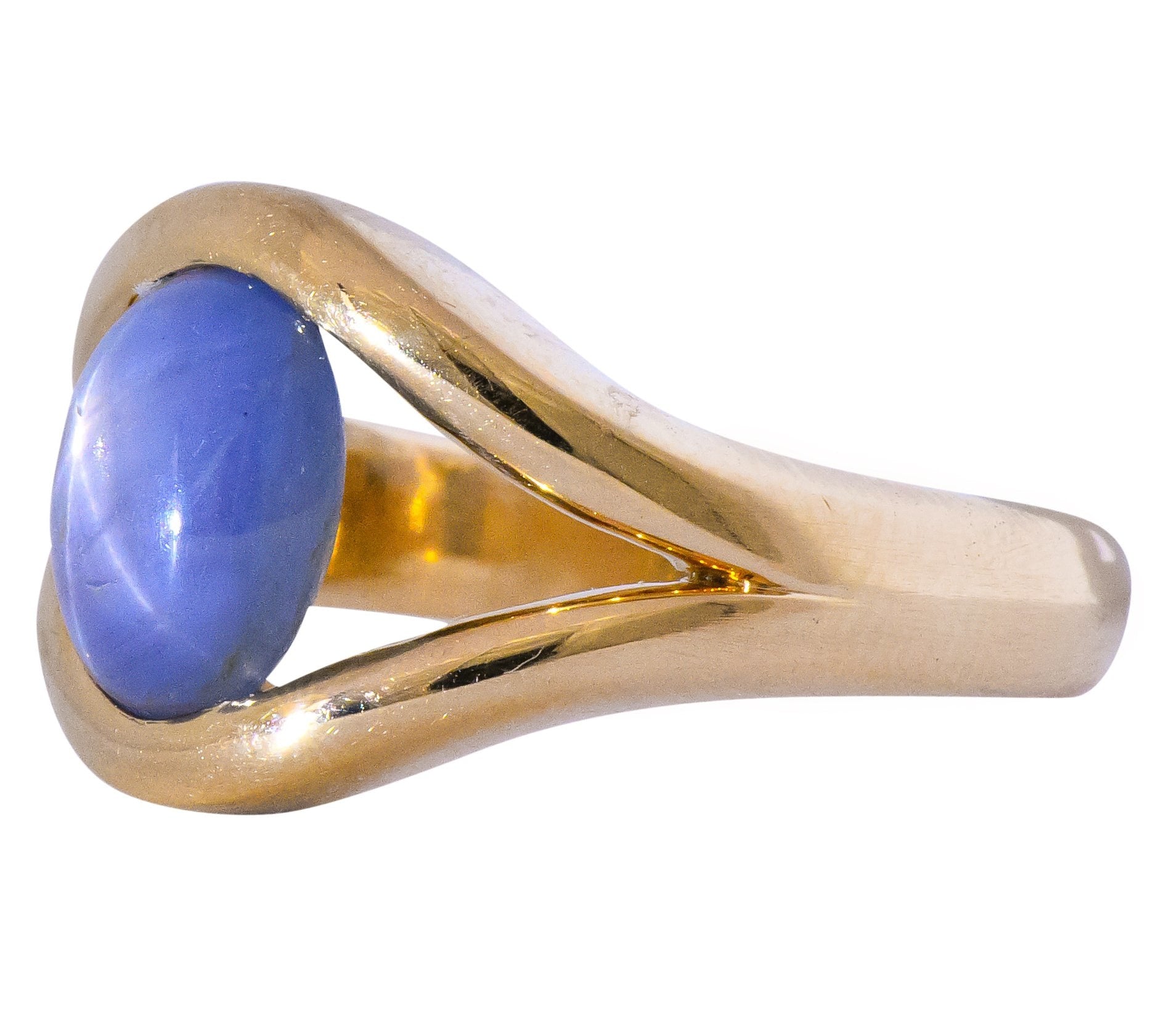 Men's Vintage 6.00 CTW Star Sapphire 18 Karat Gold Ring Wilson's Estate Jewelry