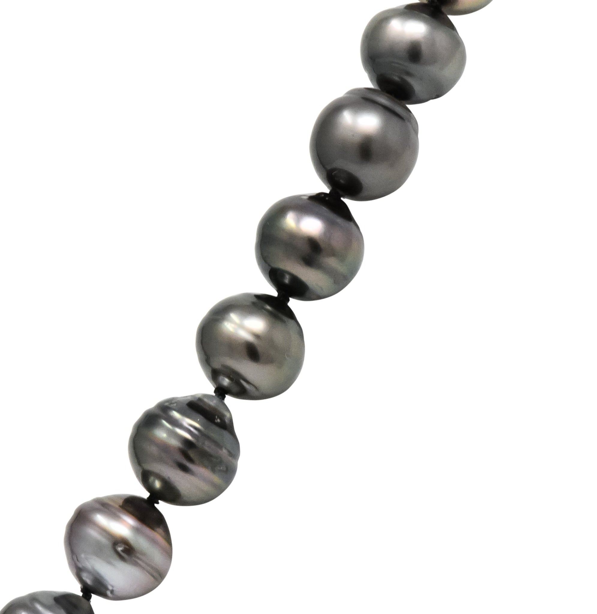 Mikimoto Contemporary Black Tahitian South Sea Pearl 18 Karat Gold Necklace - Wilson's Estate Jewelry