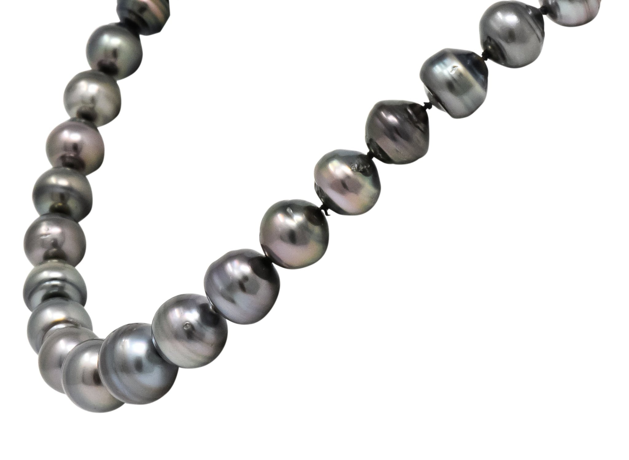 Mikimoto Contemporary Black Tahitian South Sea Pearl 18 Karat Gold Necklace - Wilson's Estate Jewelry