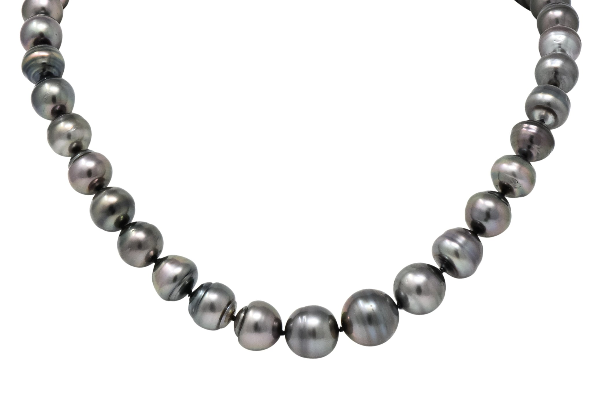 Mikimoto Contemporary Black Tahitian South Sea Pearl 18 Karat Gold Necklace - Wilson's Estate Jewelry