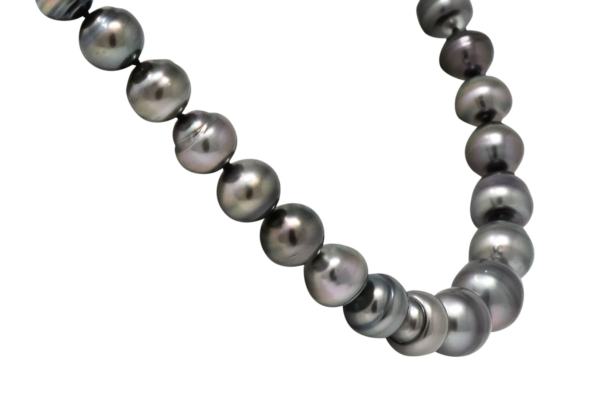 Mikimoto Contemporary Black Tahitian South Sea Pearl 18 Karat Gold Necklace - Wilson's Estate Jewelry
