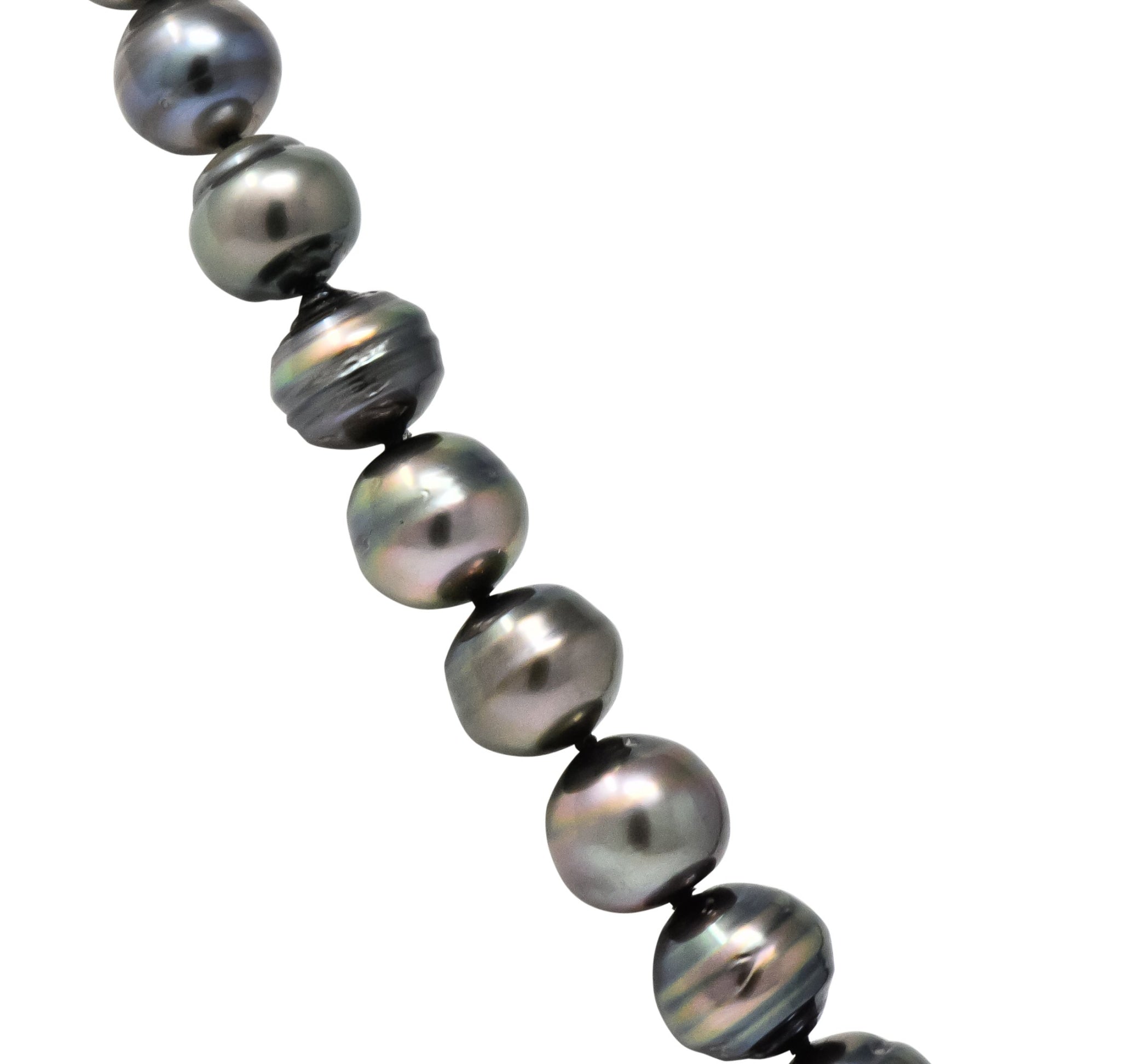 Mikimoto Contemporary Black Tahitian South Sea Pearl 18 Karat Gold Necklace - Wilson's Estate Jewelry