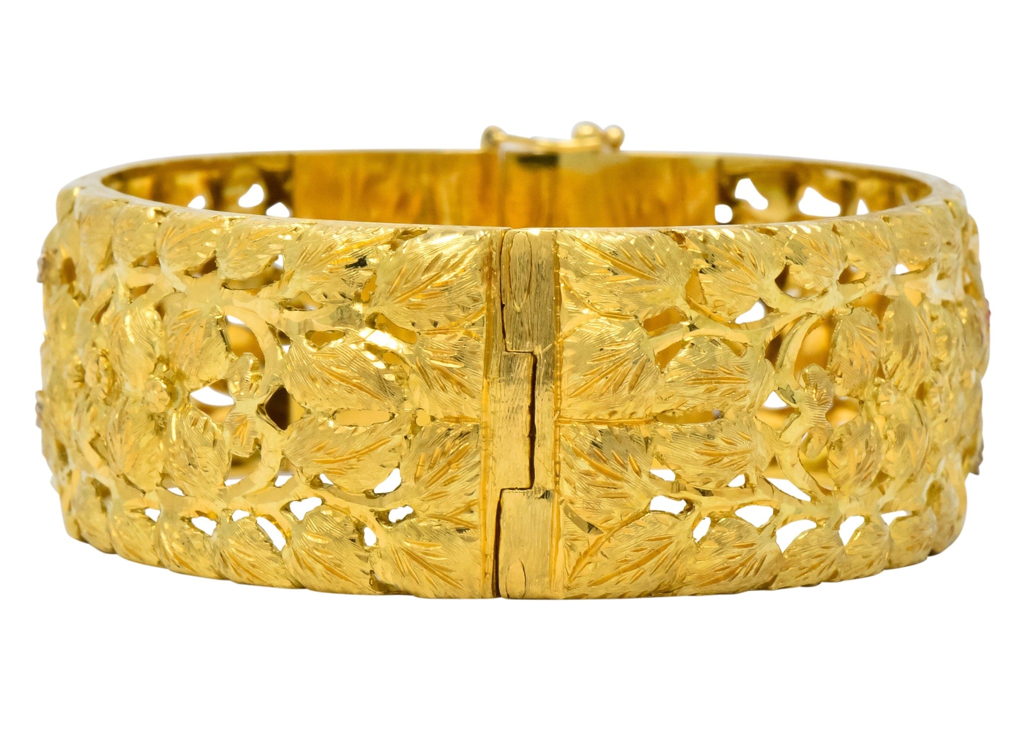 Milor 18 Karat Gold Hinged Bangle Bracelet - Wilson's Estate Jewelry