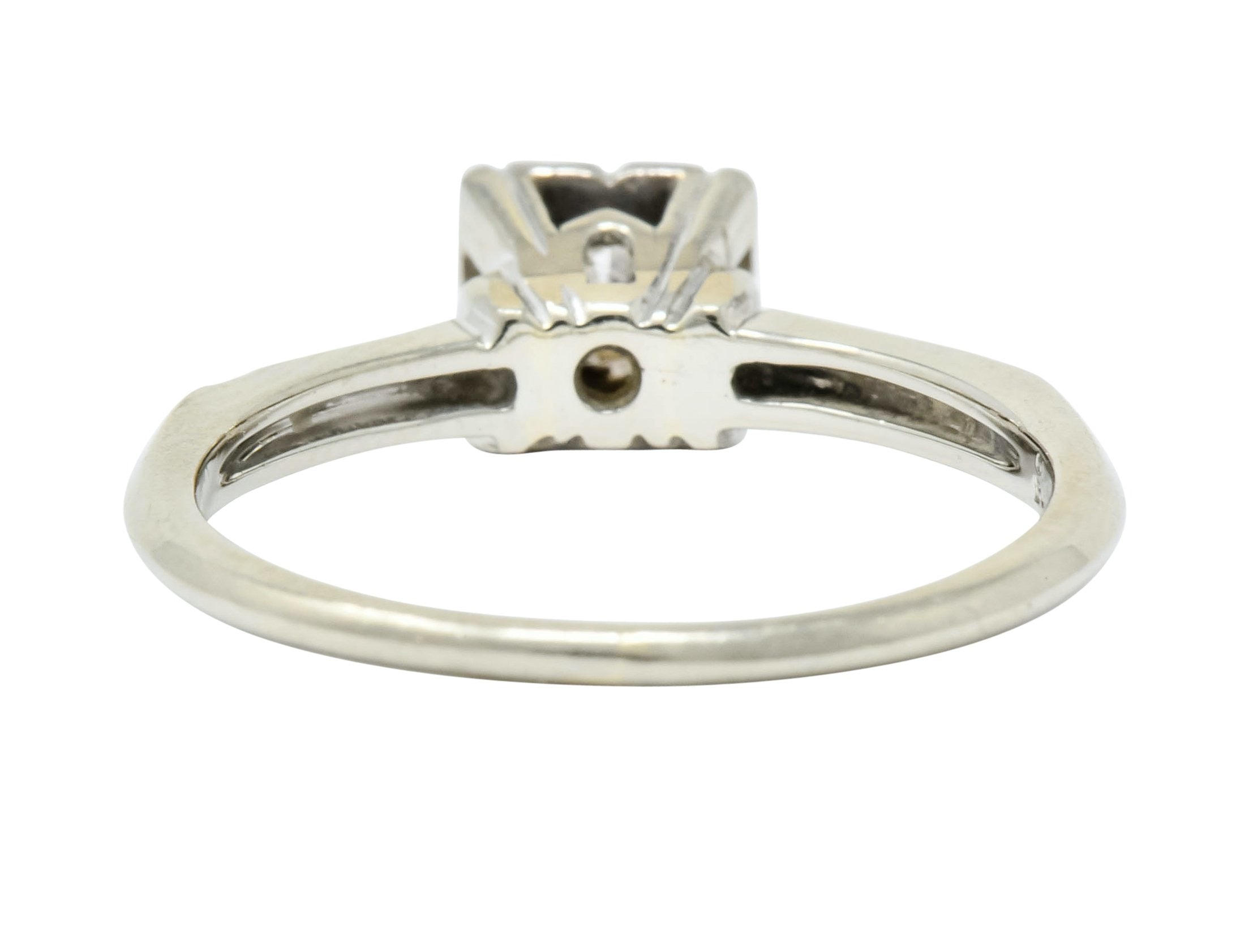 Orange Blossom 0.36 CTW 18 Karat White Gold Engagement Ring Circa 1950s - Wilson's Estate Jewelry