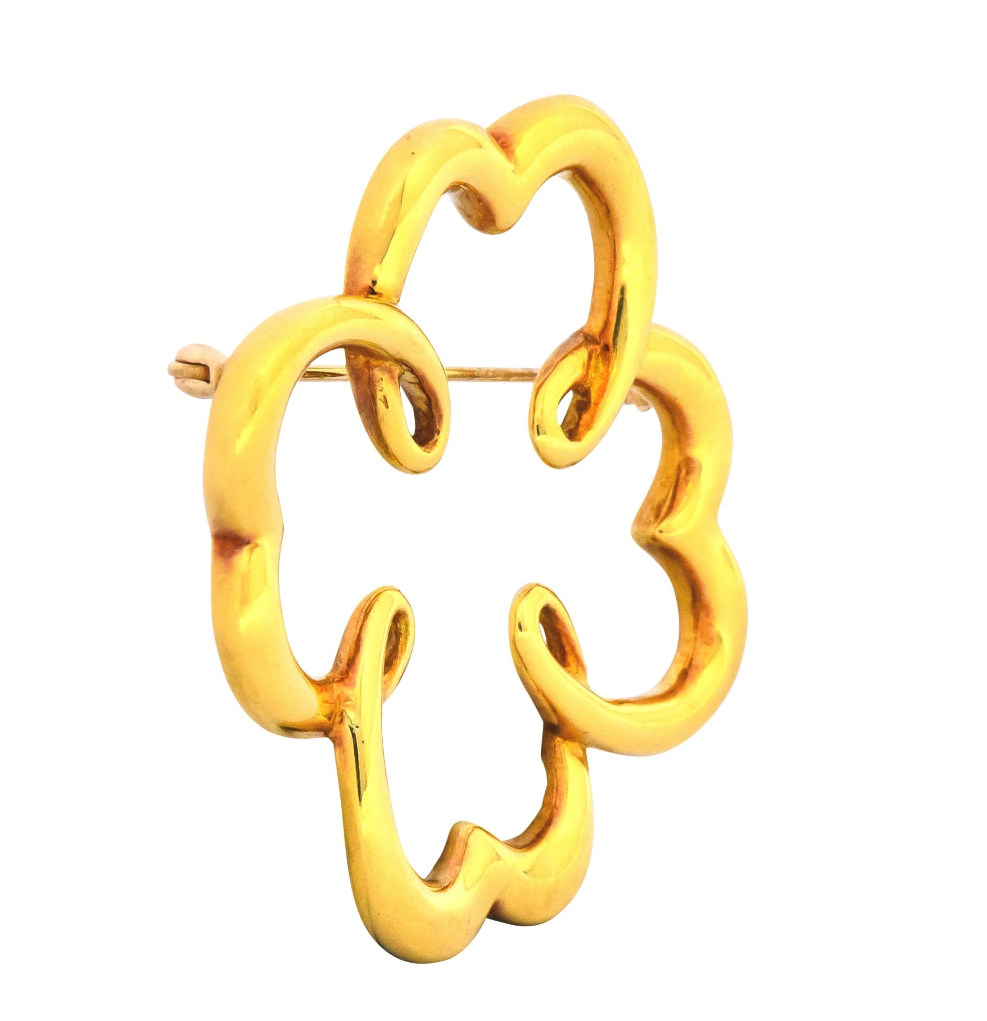 1981 Paloma Picasso Tiffany & Co. 18 Karat Gold Quatrefoil Brooch - Wilson's Estate Jewelry
