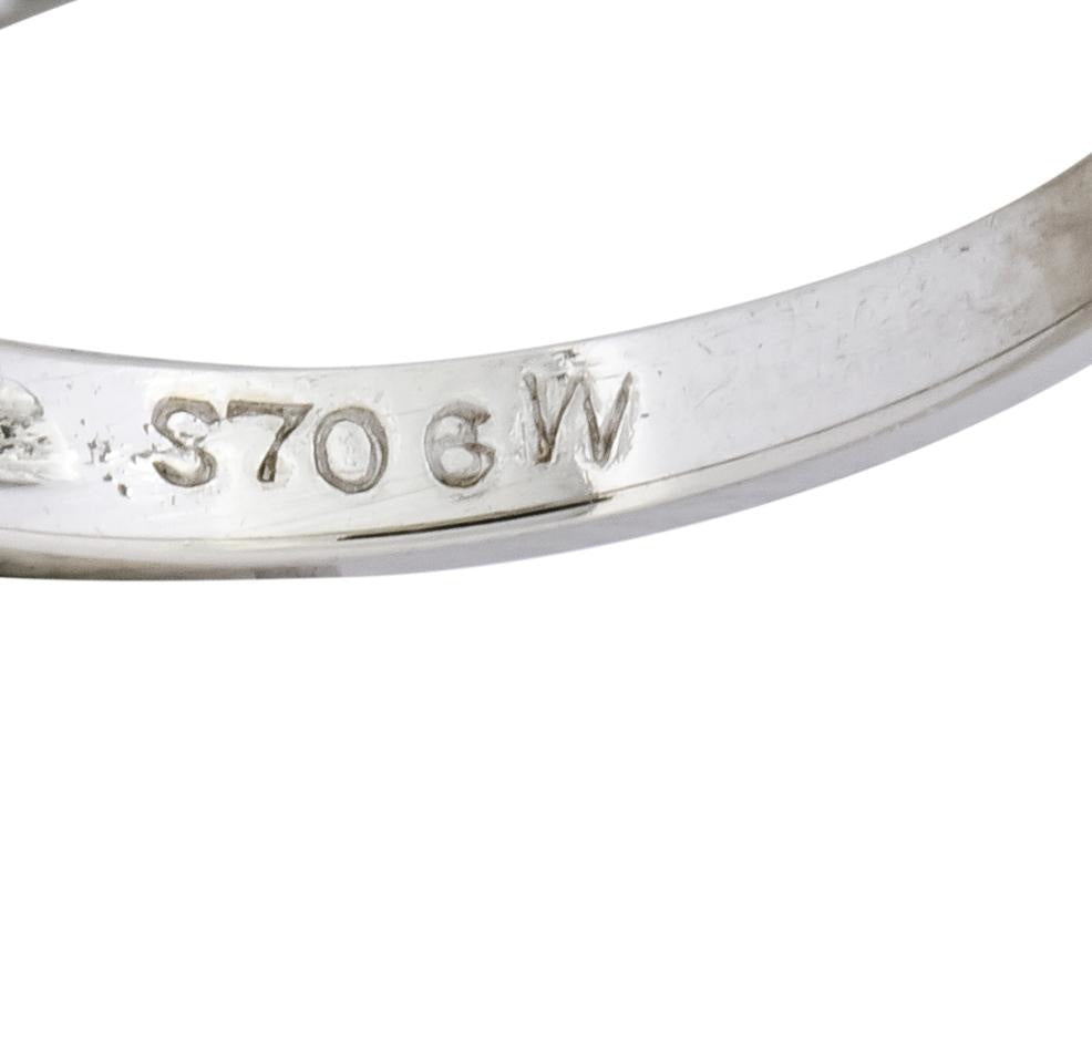 Retro 0.50 CTW Diamond 14 Karat White Gold Anniversary Band Ring 1950's - Wilson's Estate Jewelry