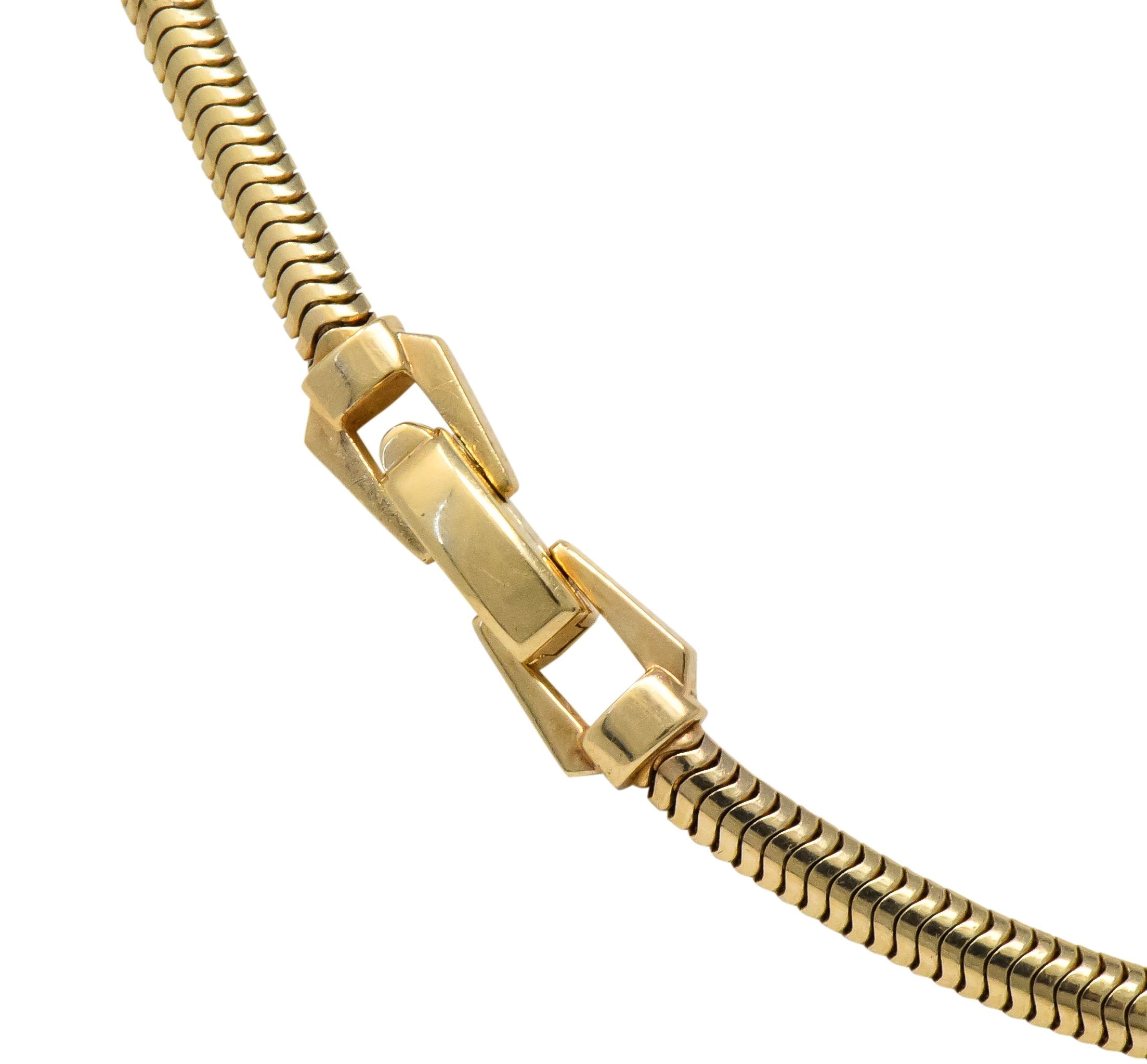 Retro 1.00 CTW Citrine Diamond Platinum 14 Karat Tri-Colored Gold Flower Necklace - Wilson's Estate Jewelry