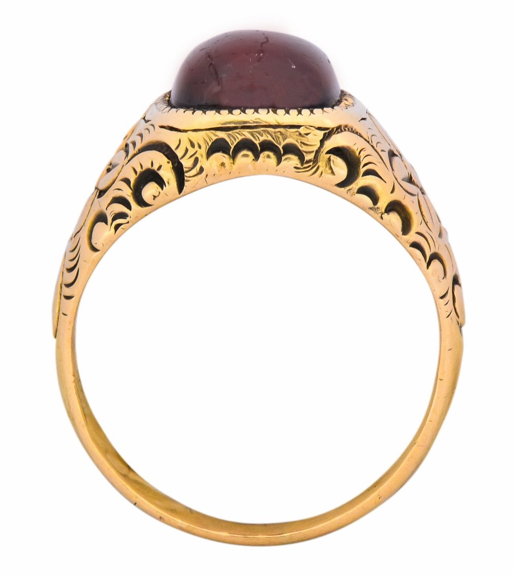 Rudolph Deutsch Co. Victorian Garnet 14 Karat Gold Floral Ring - Wilson's Estate Jewelry