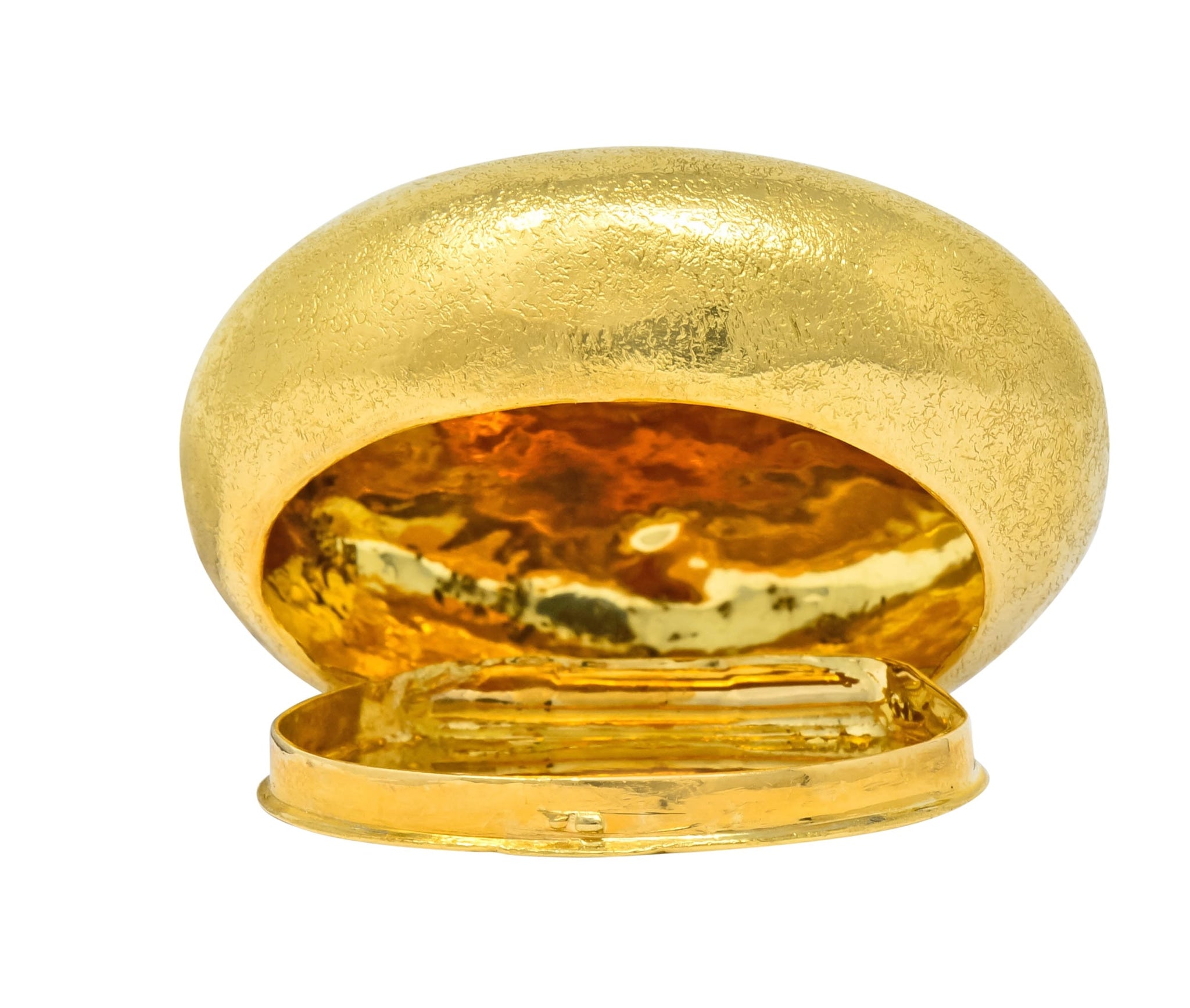Schlumberger Tiffany & Co. 18 Karat Gold Pebble Pill Box Circa 1960 - Wilson's Estate Jewelry