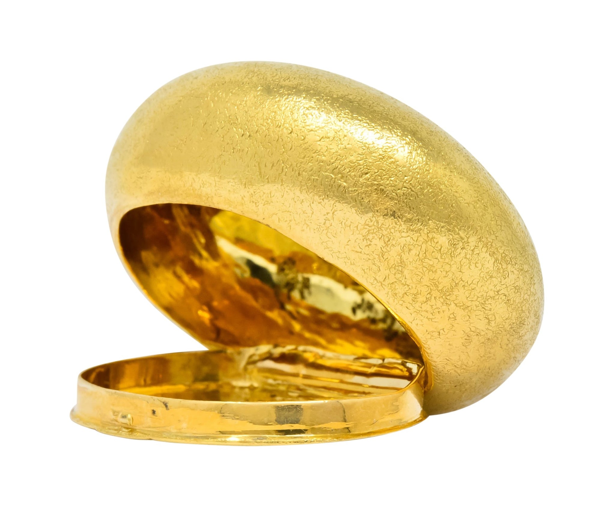 Schlumberger Tiffany & Co. 18 Karat Gold Pebble Pill Box Circa 1960 - Wilson's Estate Jewelry
