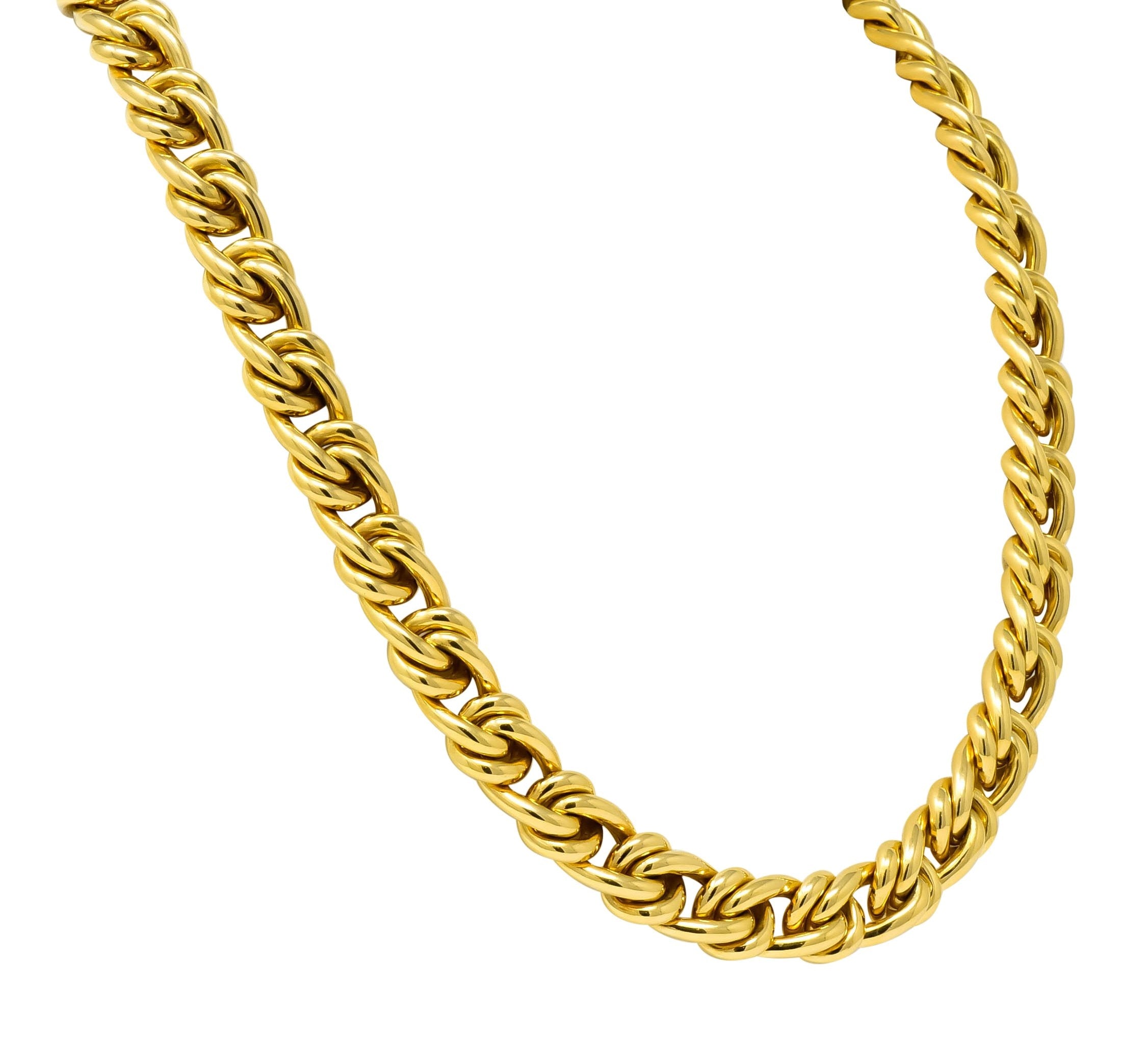 Substantial Tiffany & Co. Vintage 18 Karat Yellow Gold 30 Inch Curbed Link Necklace - Wilson's Estate Jewelry