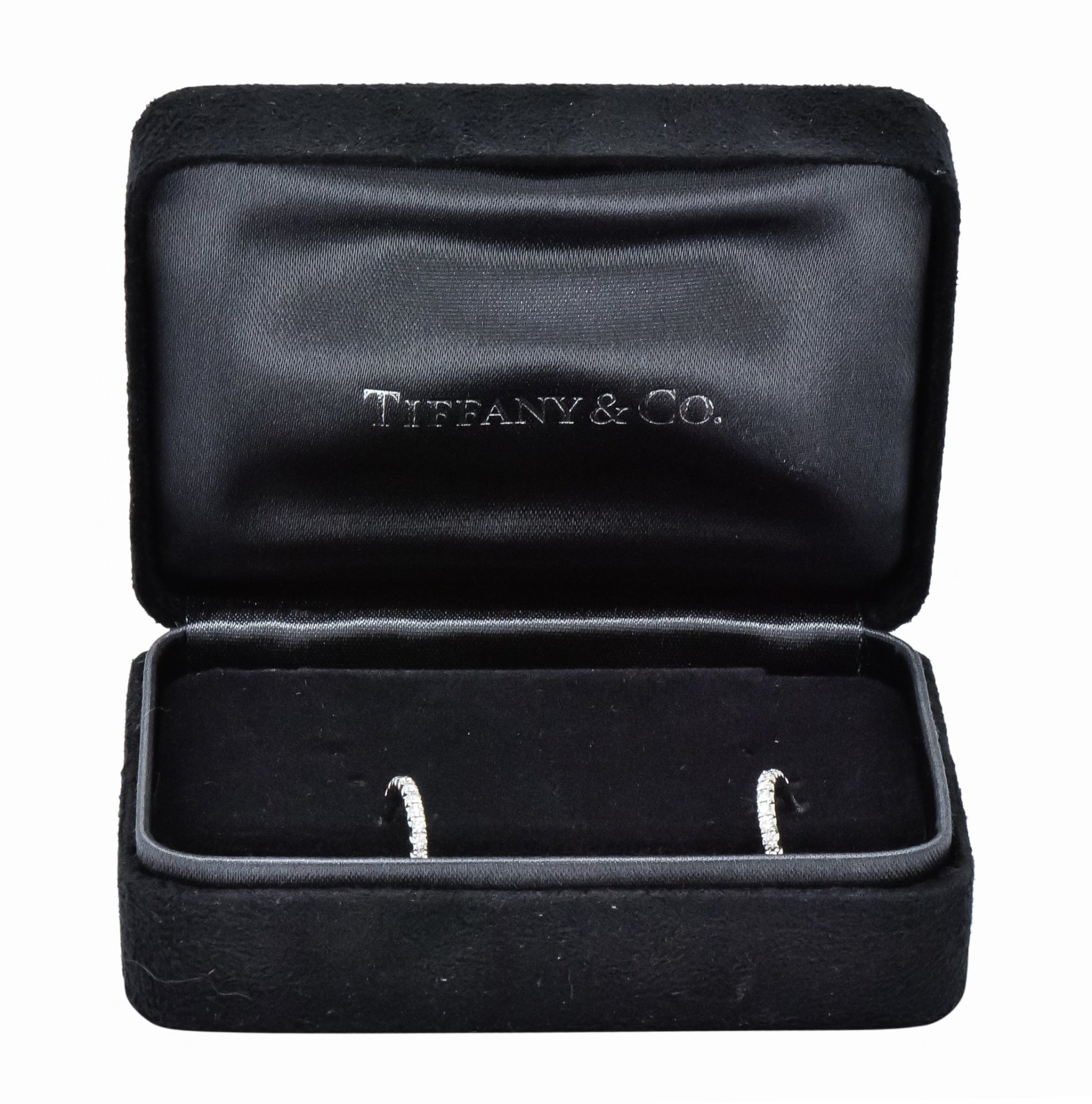 Tiffany & Co. 0.50 CTW Diamond 18 White Gold Hoop Earrings - Wilson's Estate Jewelry