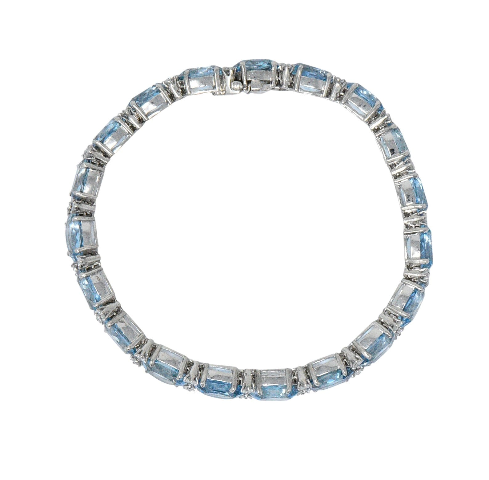Tiffany & Co. 32.42 CTW Aquamarine Diamond Platinum Bracelet Wilson's Antique & Estate Jewelry