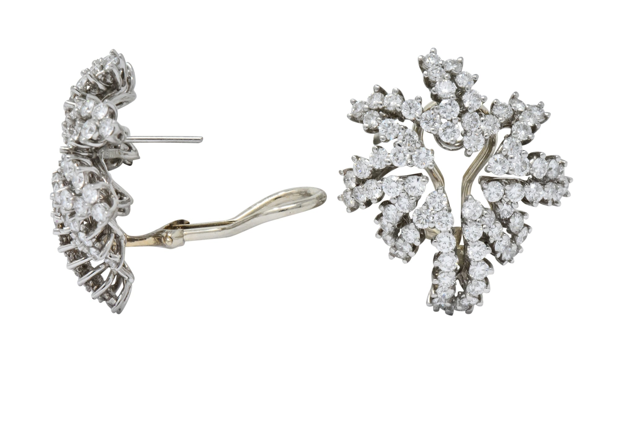 Tiffany & Co. 4.62 CTW Diamond Platinum 18 Karat White Gold Firework Earrings - Wilson's Estate Jewelry