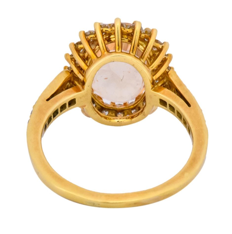 Tiffany & Co. 5.60 CTW No Heat Orange Sapphire Diamond 18 Karat Gold Cluster Alternative Engagement Ring GIA - Wilson's Estate Jewelry