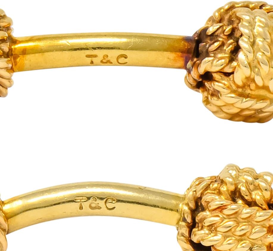 Tiffany & Co. Larter & Sons Mid-Century 14 Karat Gold Men's Knot Cufflinks - Wilson's Estate Jewelry