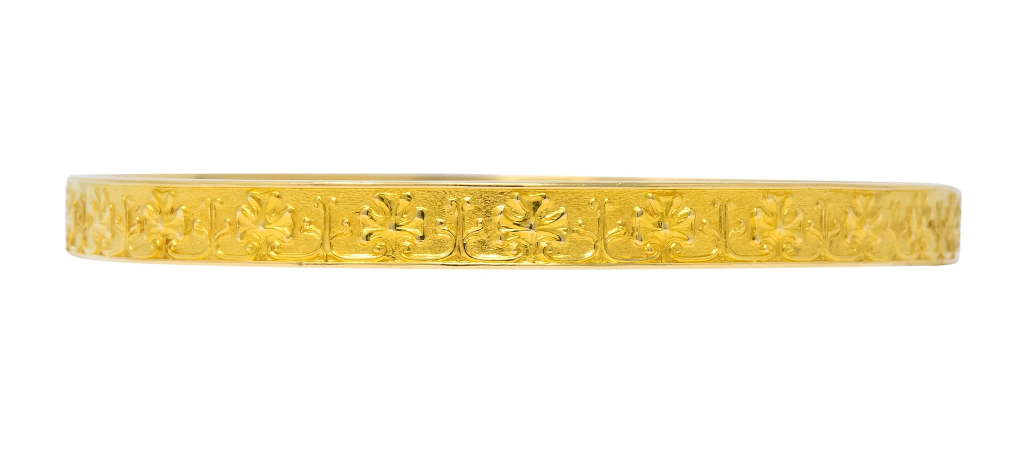 Tiffany & Co. Victorian 18 Karat Gold Floral Bangle Bracelet - Wilson's Estate Jewelry