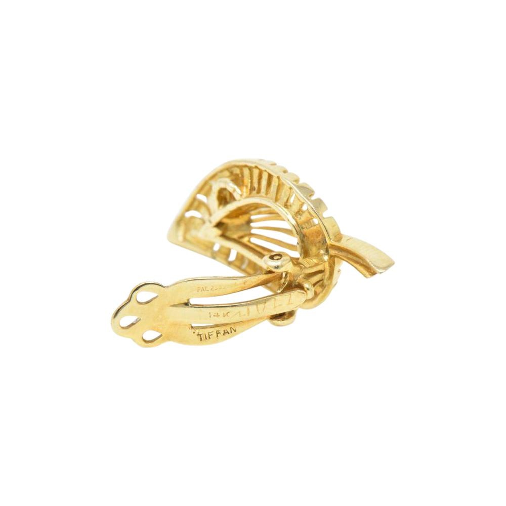 Tiffany & Co. Vintage 14K Yellow Gold Leaf Clip Earrings Wilson's Estate Jewelry