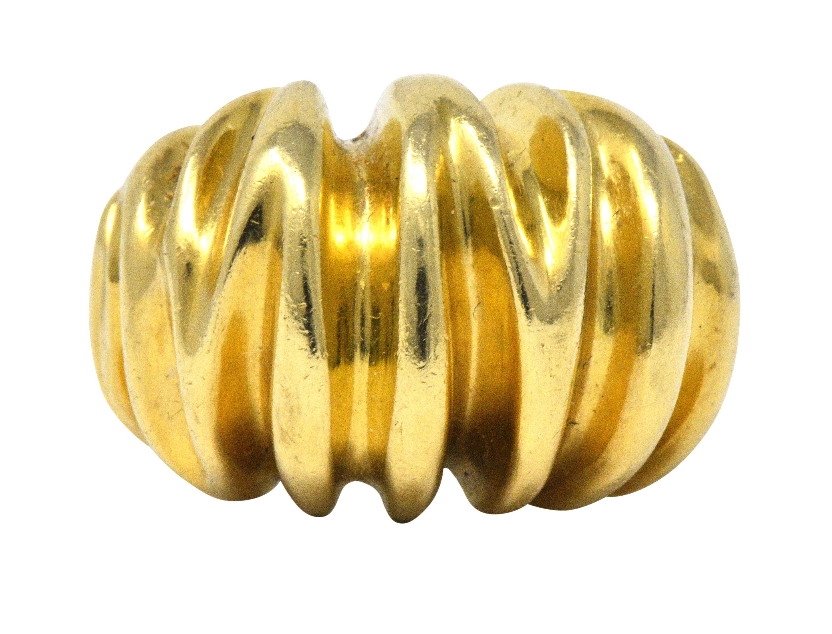 Tiffany & Co. Vintage 1970's 18 Karat Gold Bombè Fashion Ring Wilson's Estate Jewelry