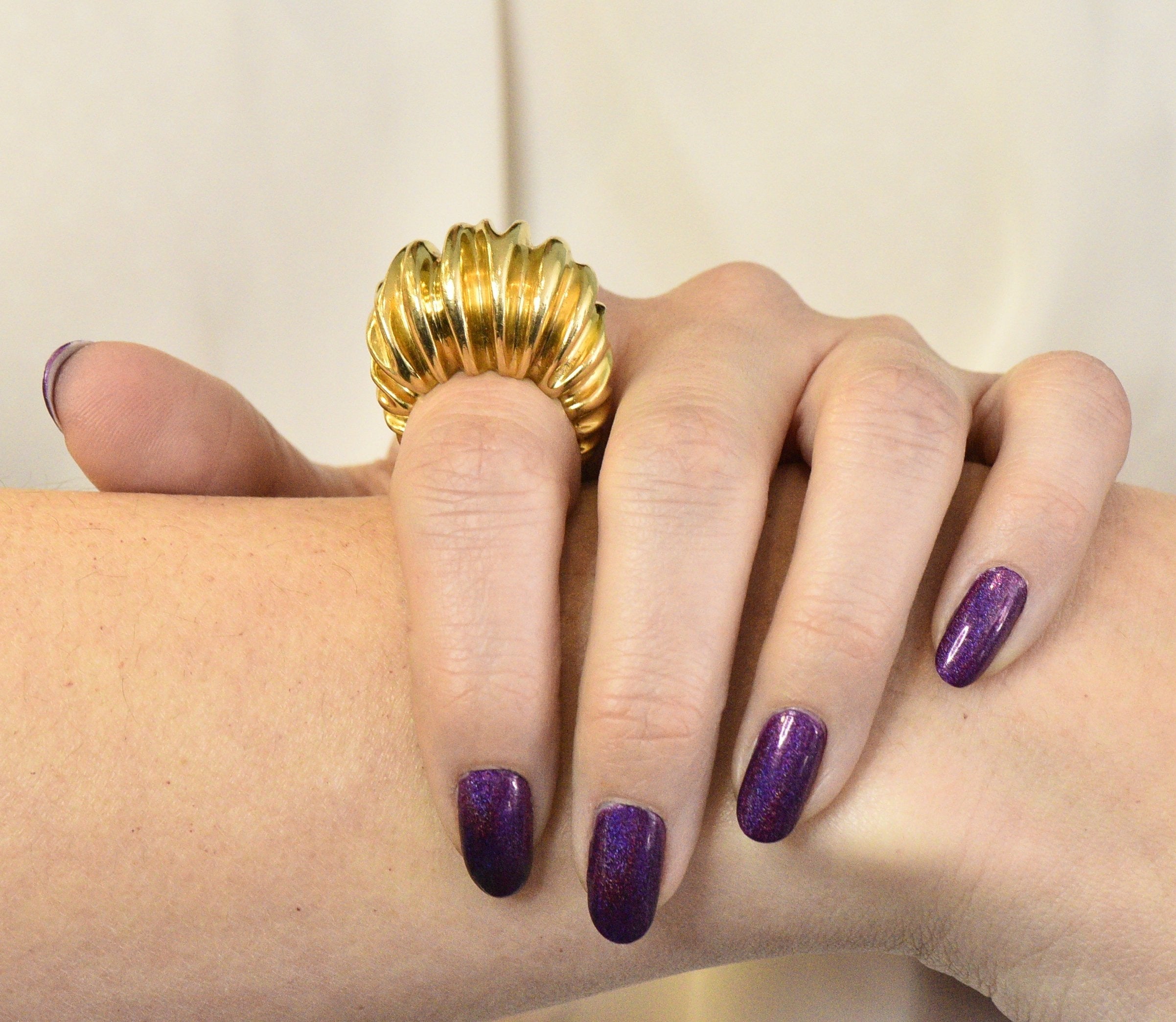 Tiffany & Co. Vintage 1970's 18 Karat Gold Bombè Fashion Ring Wilson's Estate Jewelry