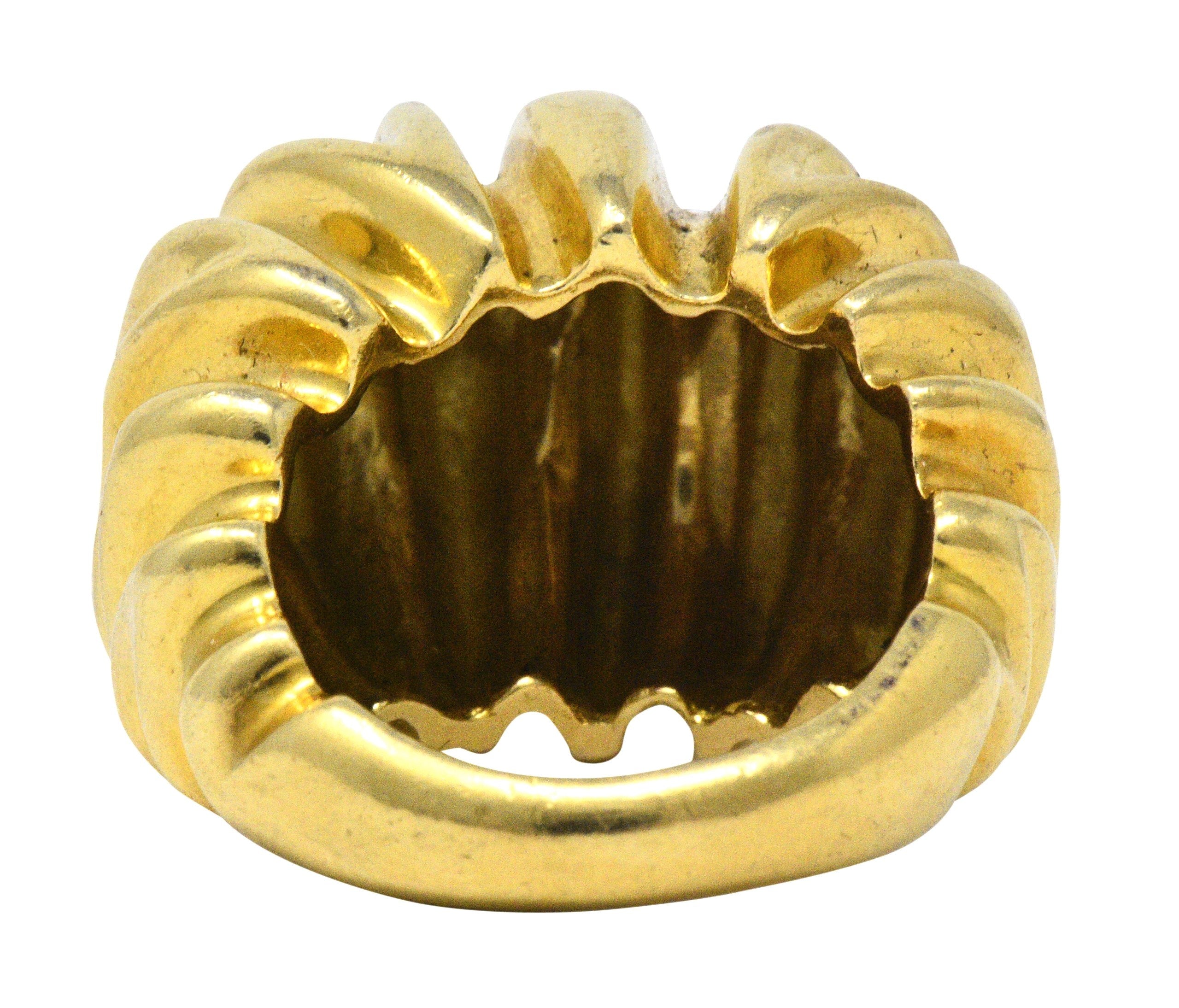 Tiffany & Co. Vintage 1970's 18 Karat Gold Bombè Fashion Ring Wilson's Estate Jewelry
