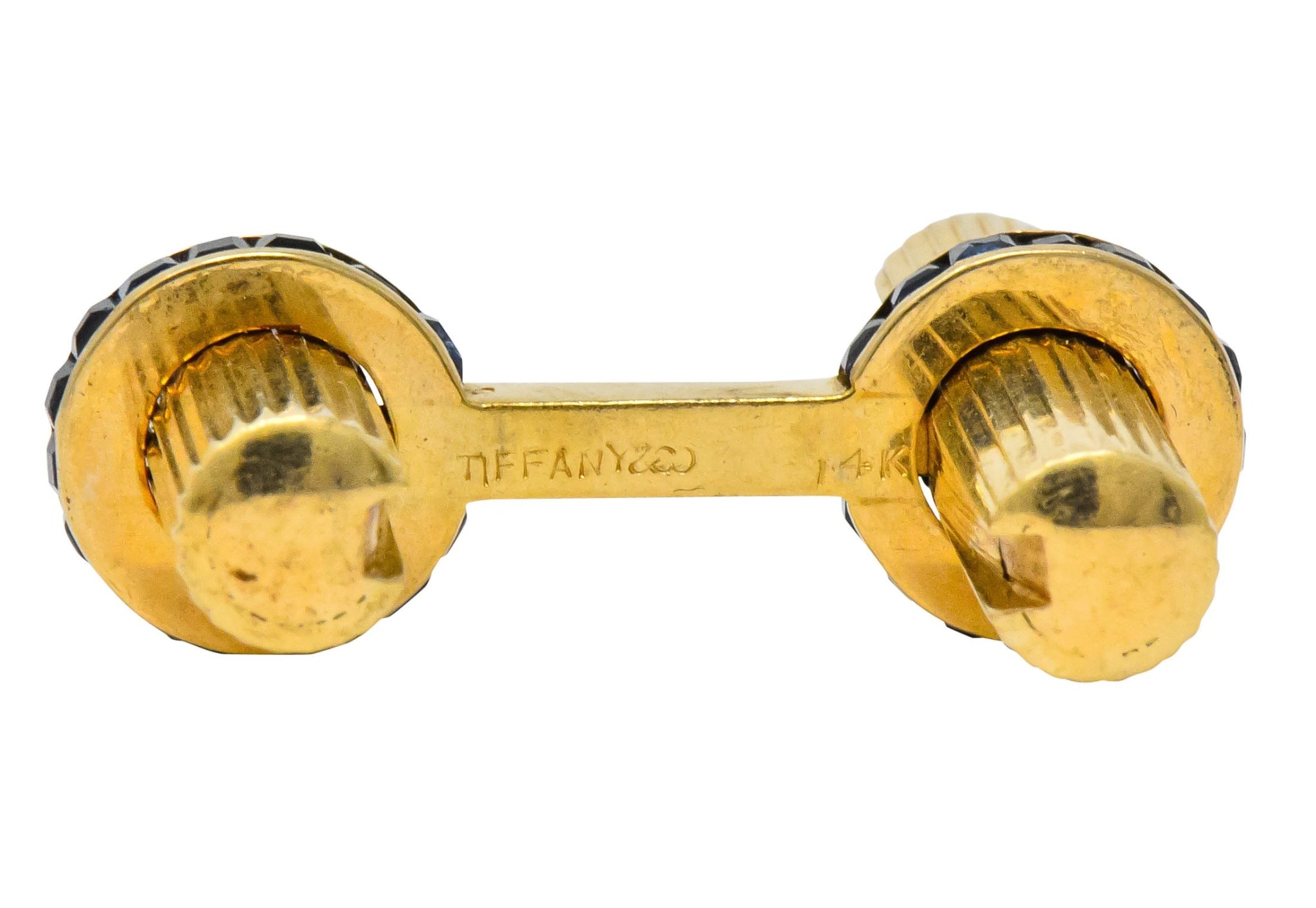 Tiffany & Co Vintage Sapphire 14 Karat Gold Cufflinks - Wilson's Estate Jewelry