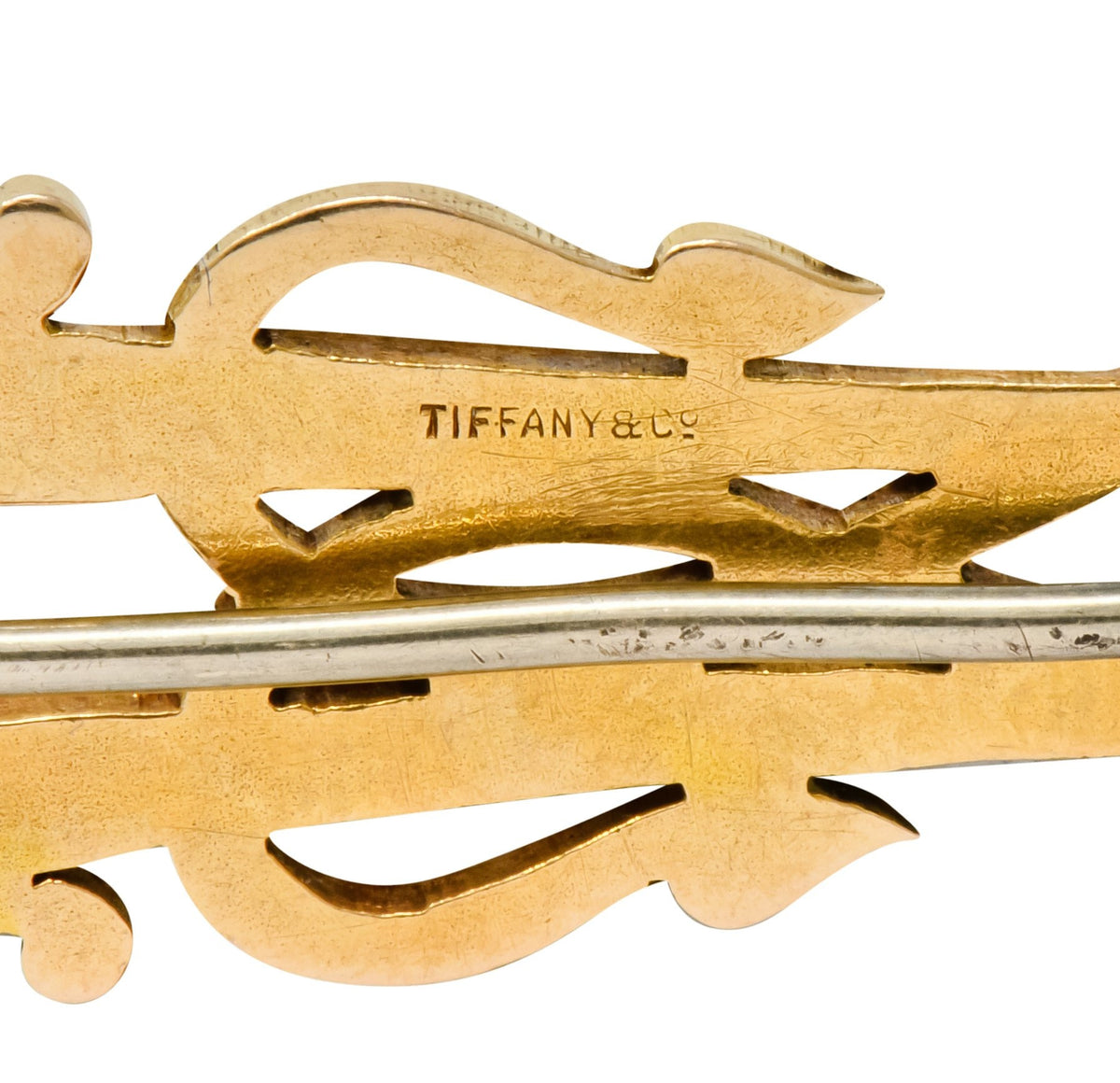 Unique Tiffany & Co. Victorian 14 Karat Gold Serpent Dragon Brooch - Wilson's Estate Jewelry
