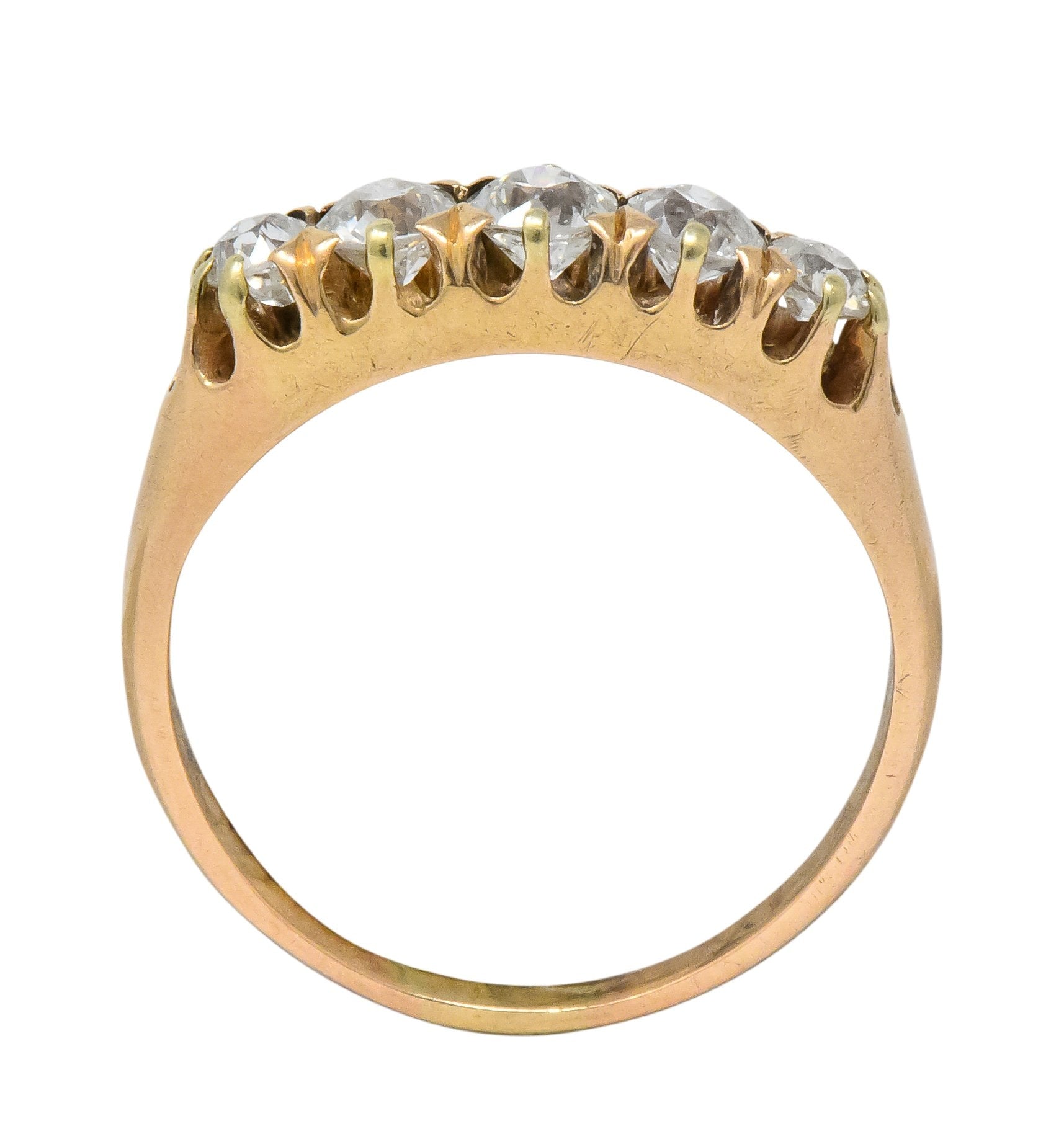 Victorian 0.75 CTW Diamond 14 Karat Gold Stackable Band Ring - Wilson's Estate Jewelry