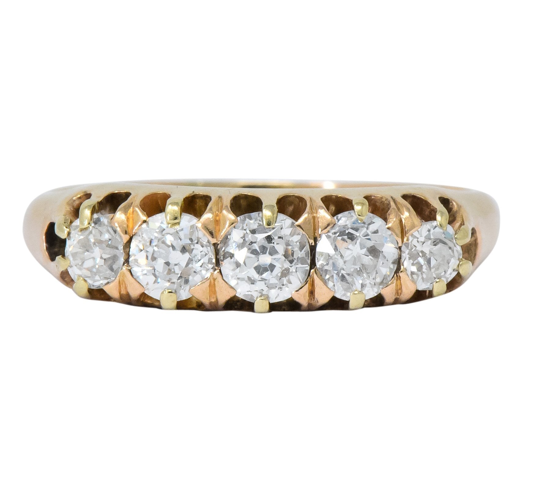 Victorian 0.75 CTW Diamond 14 Karat Gold Stackable Band Ring - Wilson's Estate Jewelry