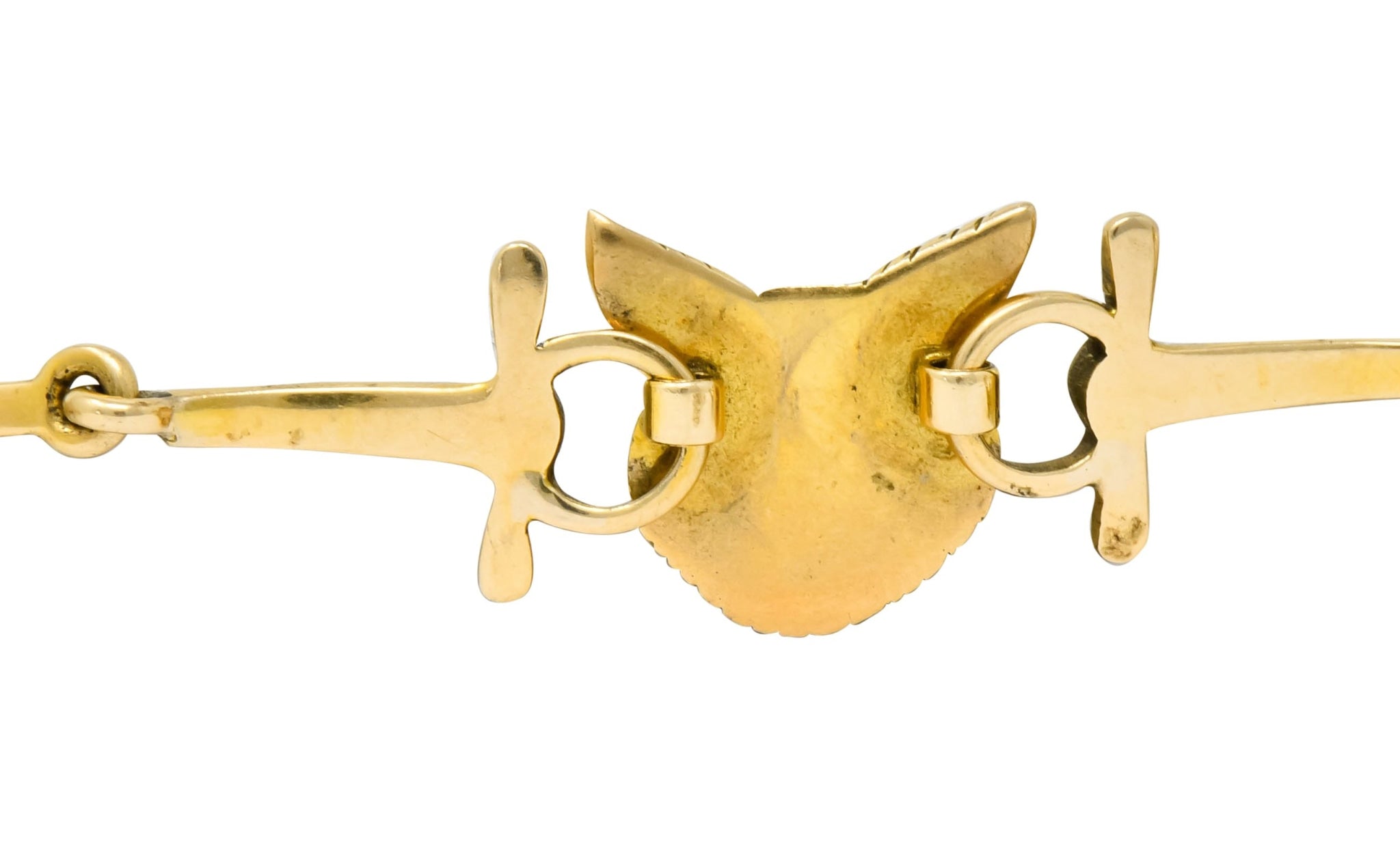 Victorian 14 Karat Yellow Gold Fox Hunt Horse Link Bracelet - Wilson's Estate Jewelry