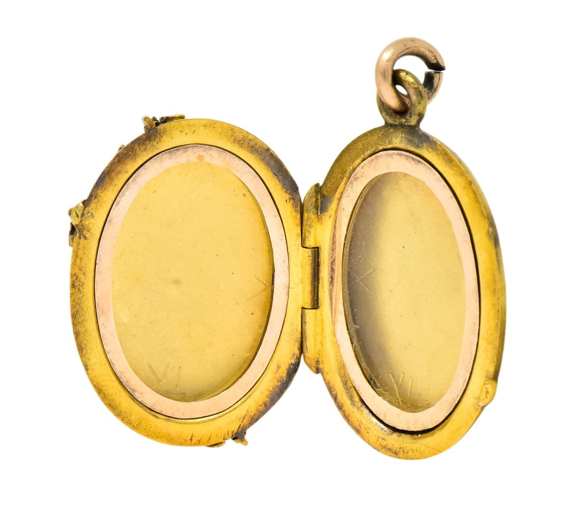 Victorian Platinum 14 Karat Tri-Color Gold Flower Leaf Locket - Wilson's Estate Jewelry