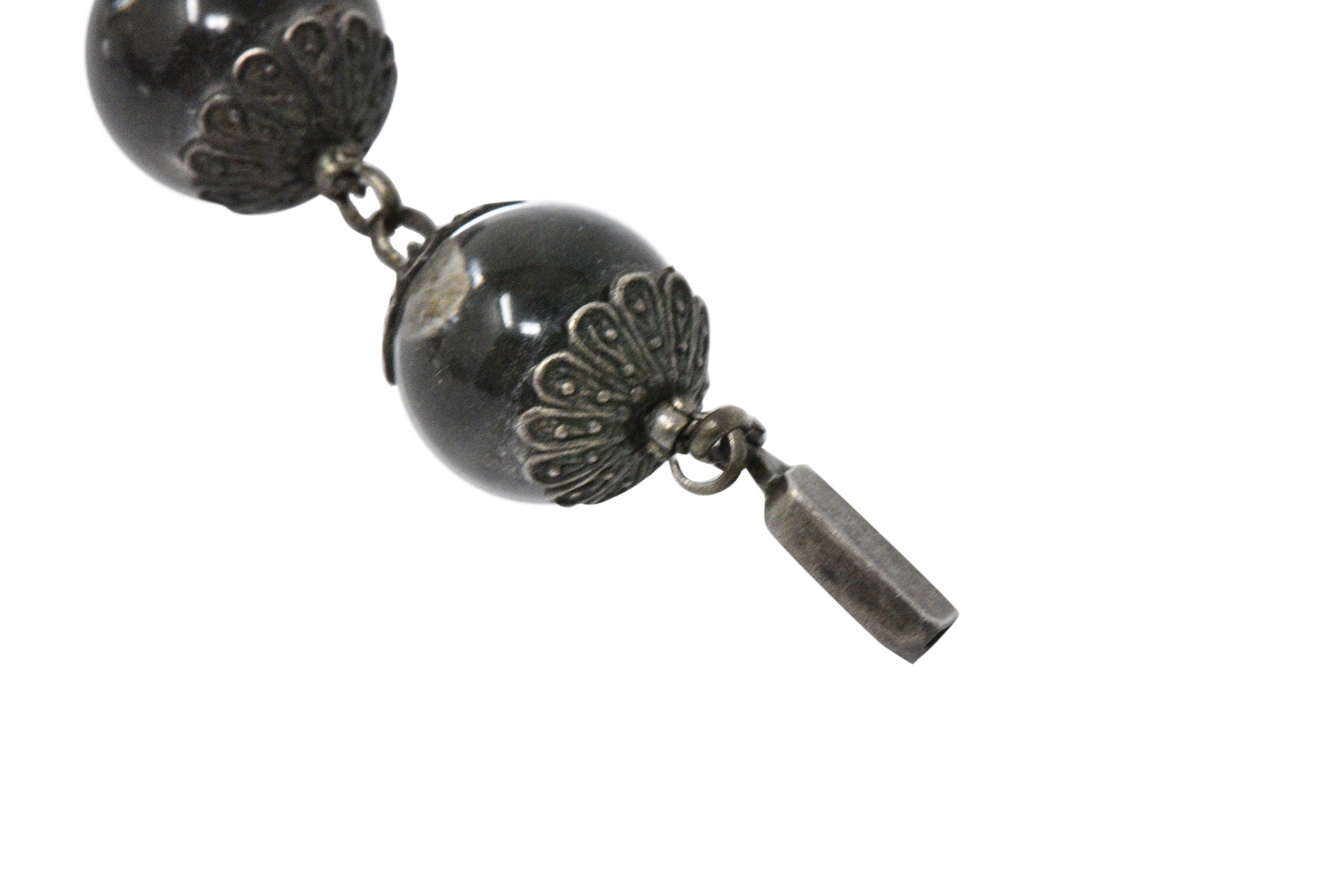 Victorian "Pools Of Light" Crystal & Silver Drop Necklace Circa 1880 Wilson's Estate Jewelry